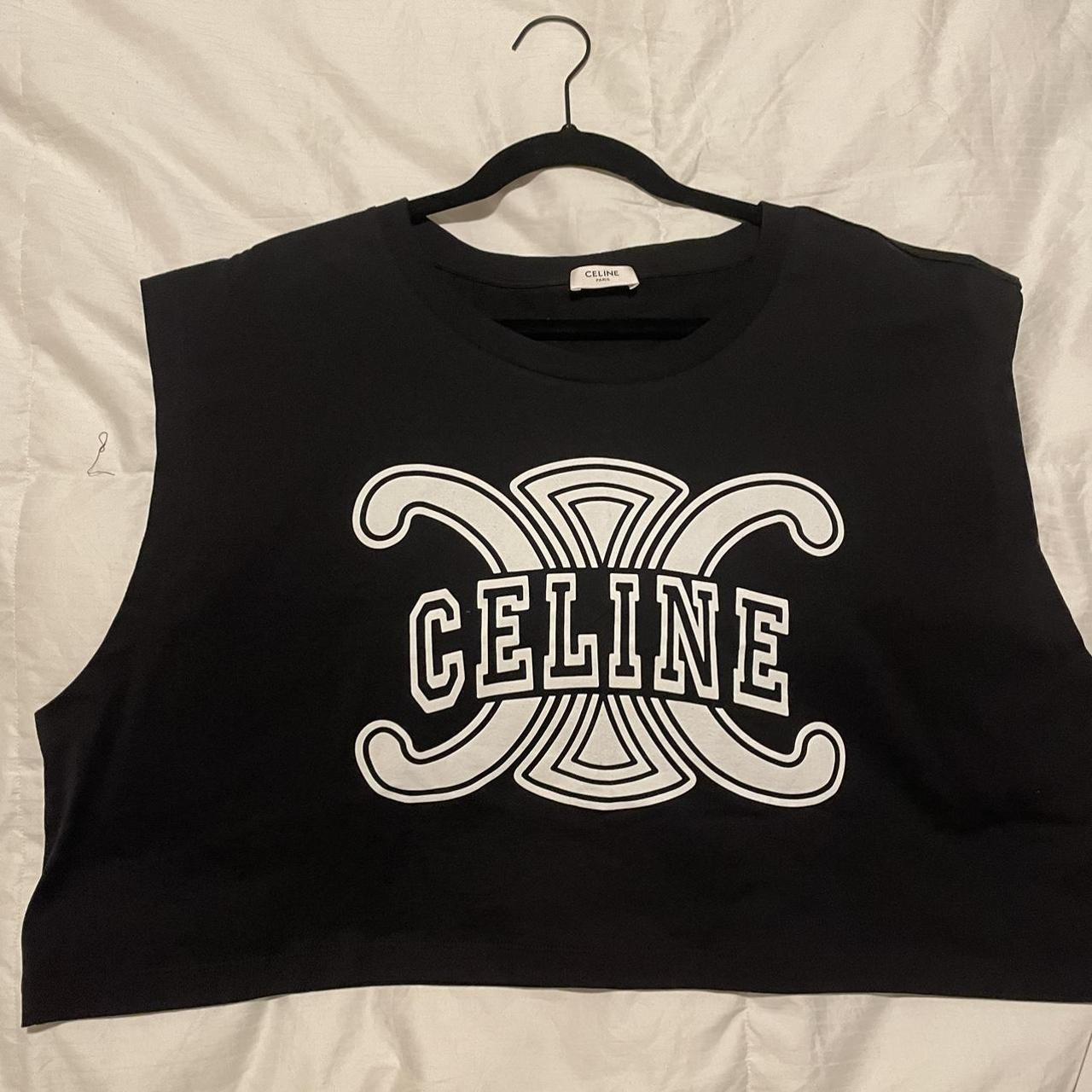 Celine Triomphe Crop top Like New with tags and - Depop
