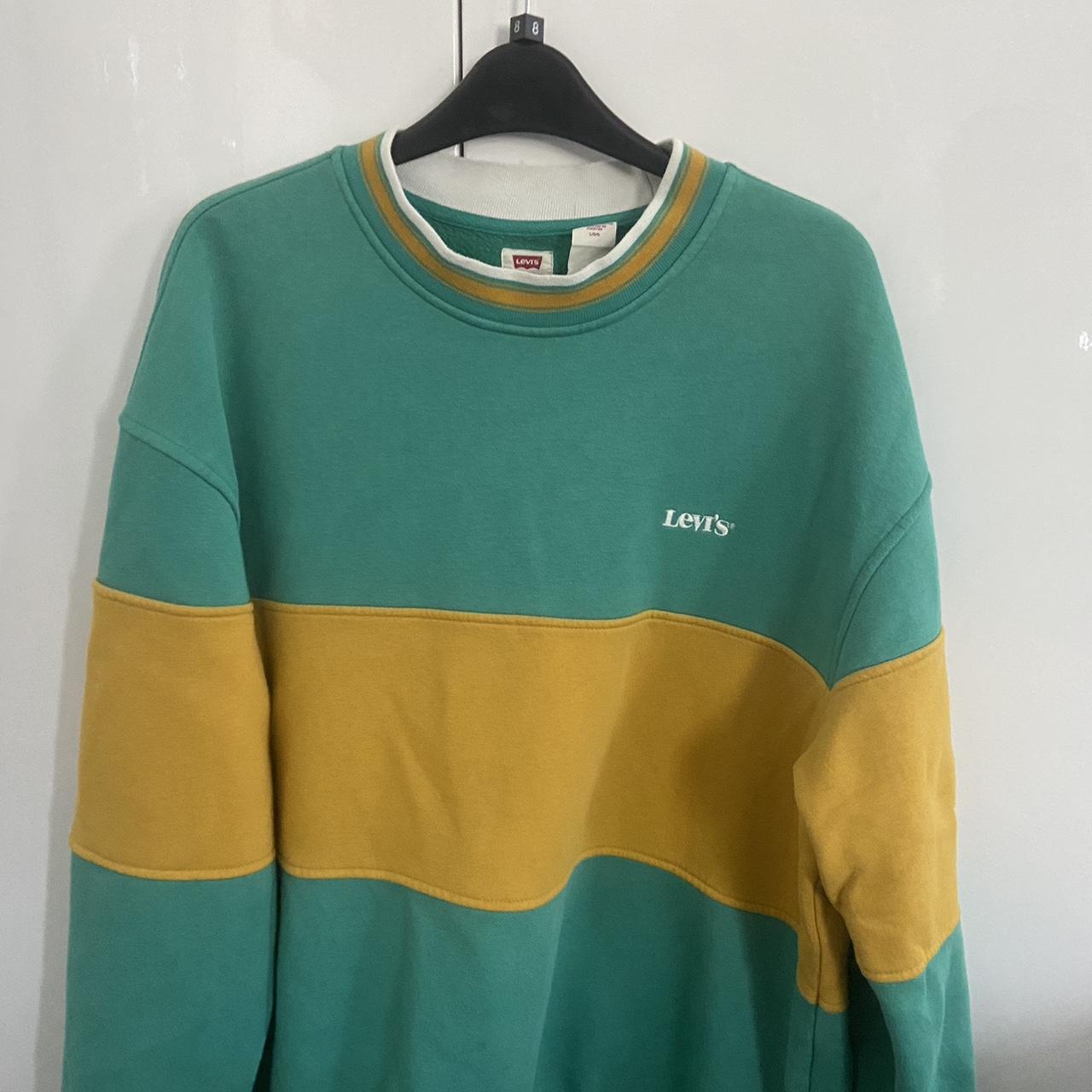 Levi's Men's Yellow and Blue Sweatshirt | Depop