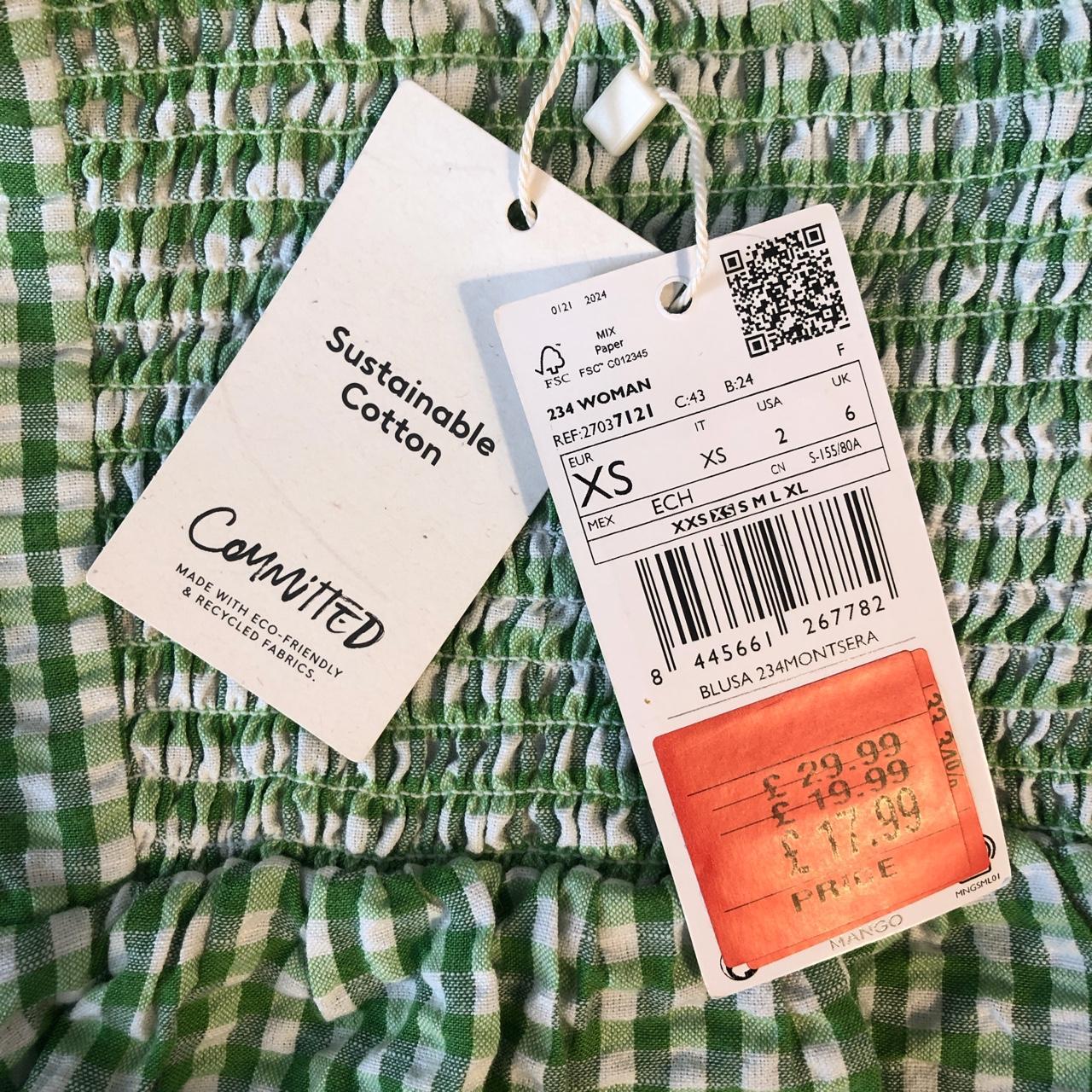 Mango Women's Green and White Blouse (3)