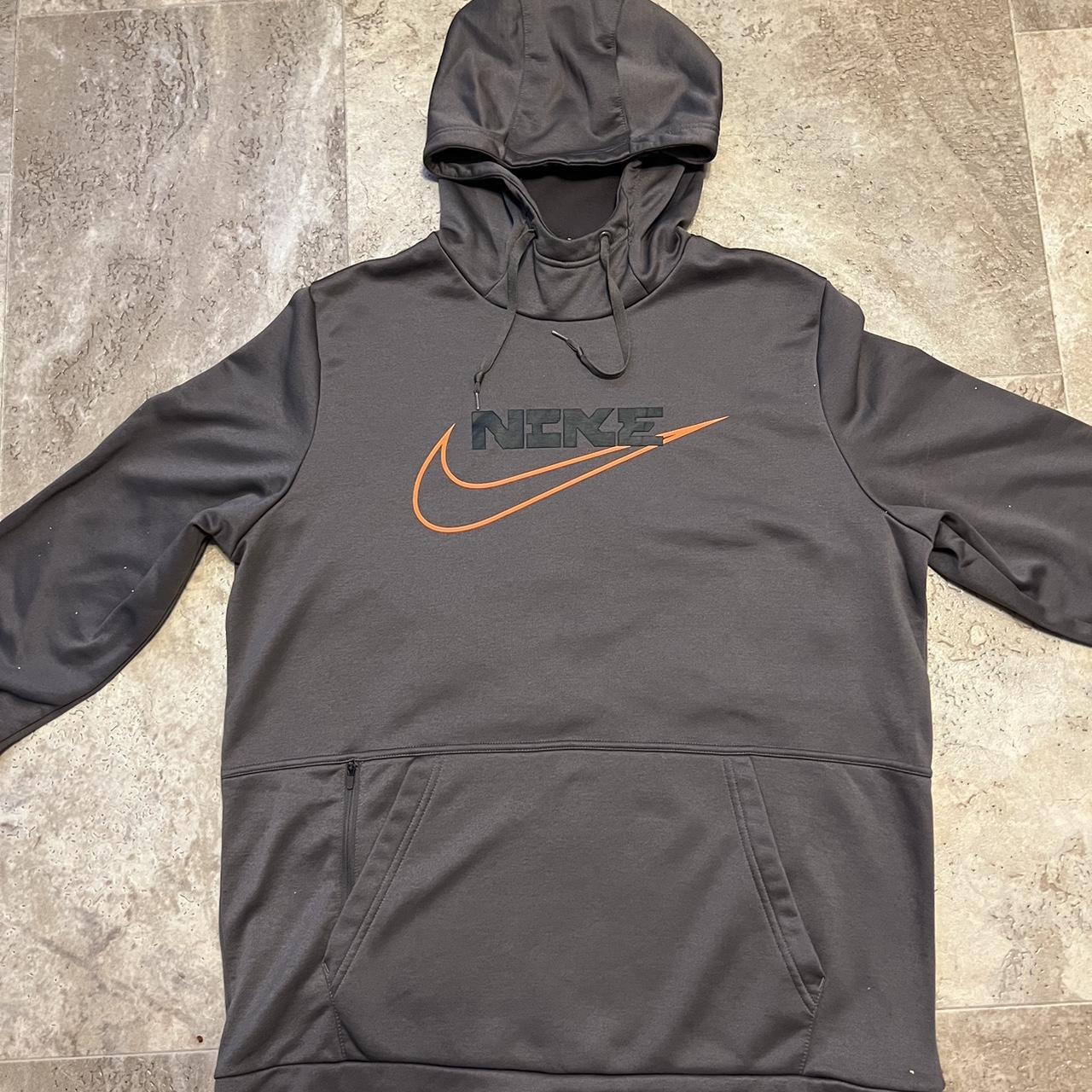 Nike grey and orange hoodie nikehoodie