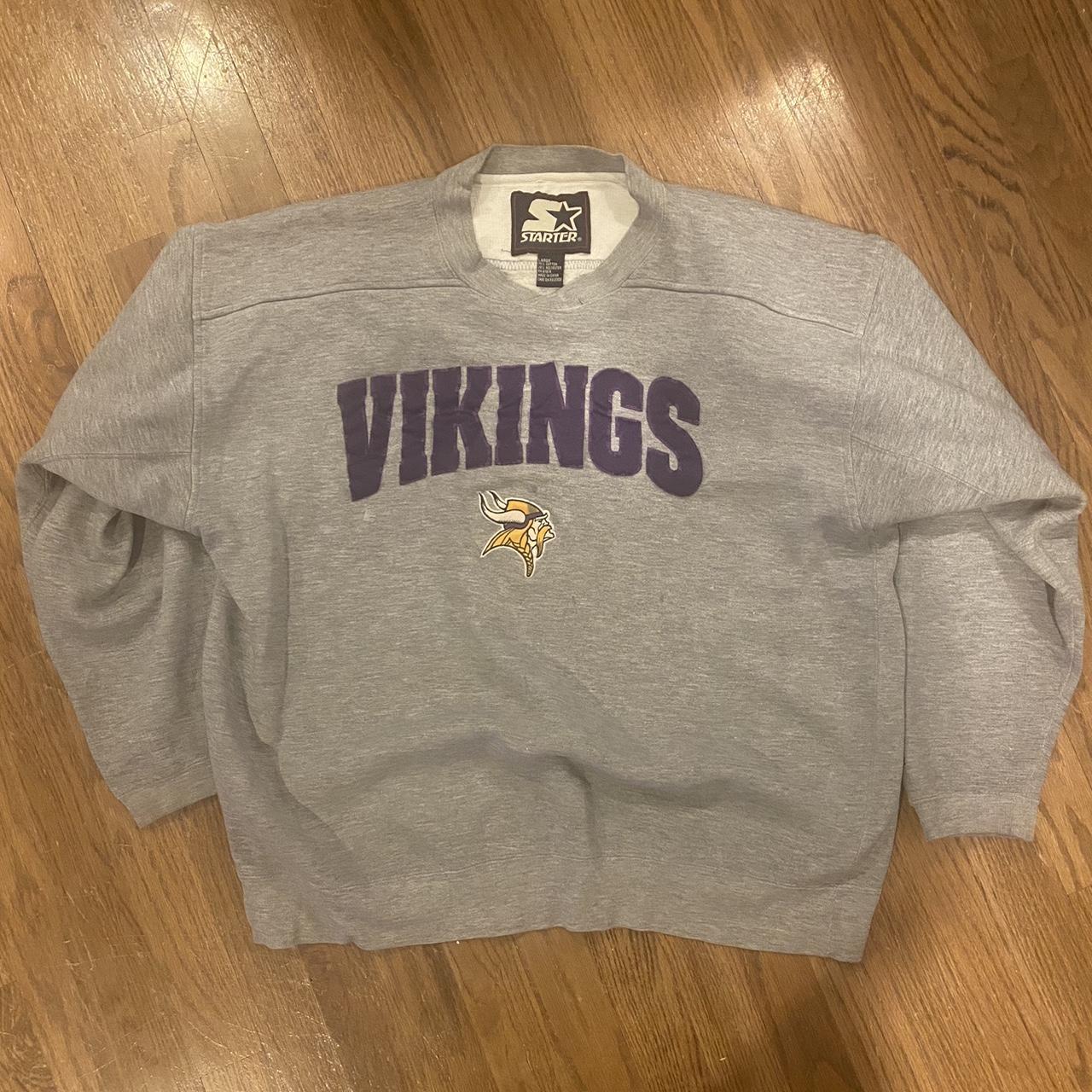 Vintage Vikings starter sweatshirt Size large 75%... - Depop