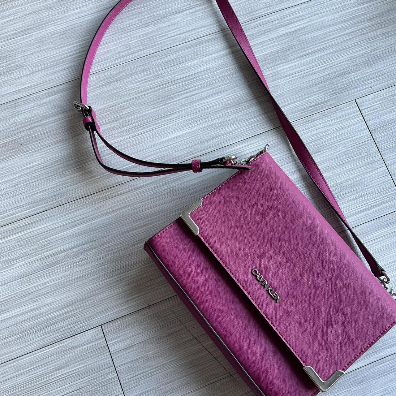 Calvin Klein Crossbody Purse Pebbled Leather Messenger Bag Built In Wallet  | eBay