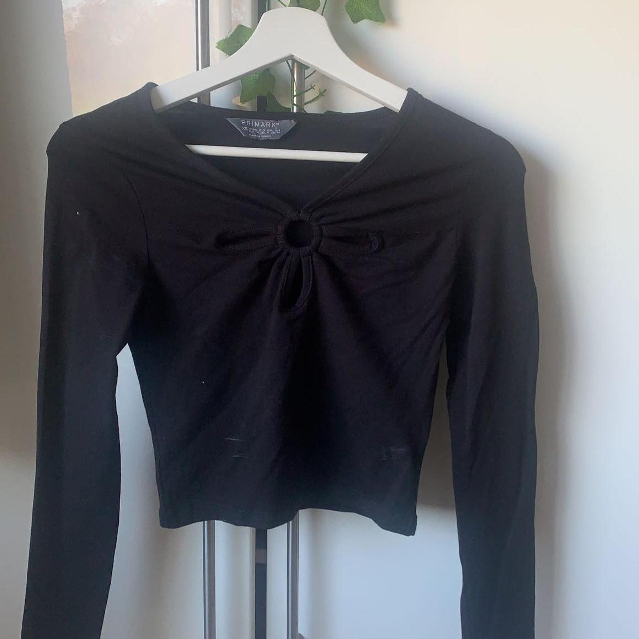 plain black top with key whole cutout in the front.... - Depop