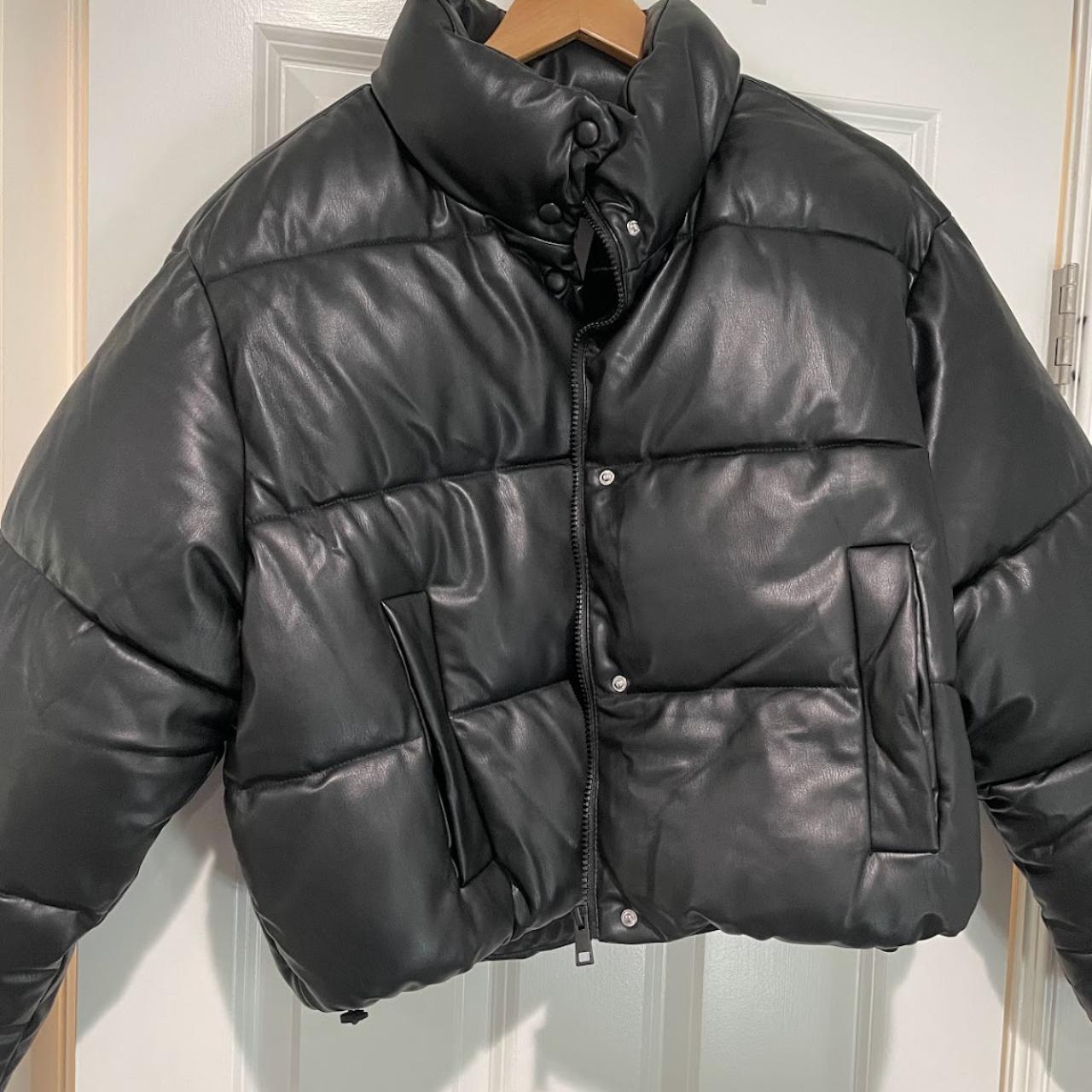 Zara - Zara - Faux Leather Puffer Jacket - Unisex - - Unisex