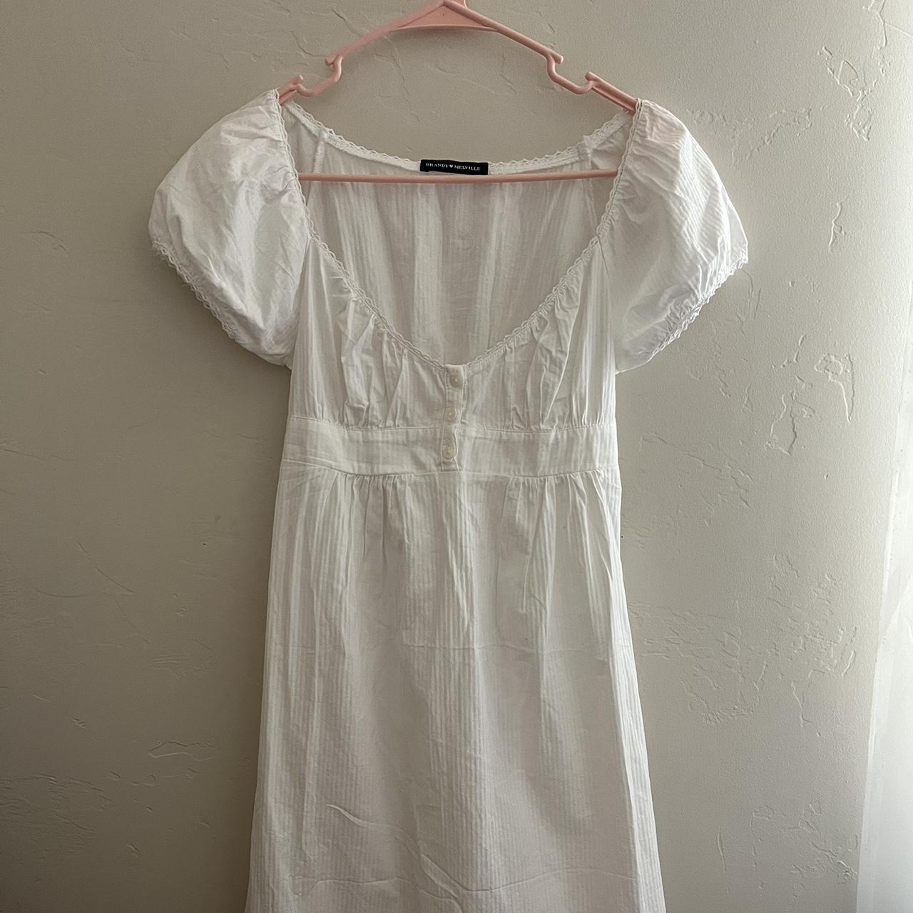 Brandy Melville white cottage core dress! 🍄🪴 size... Depop