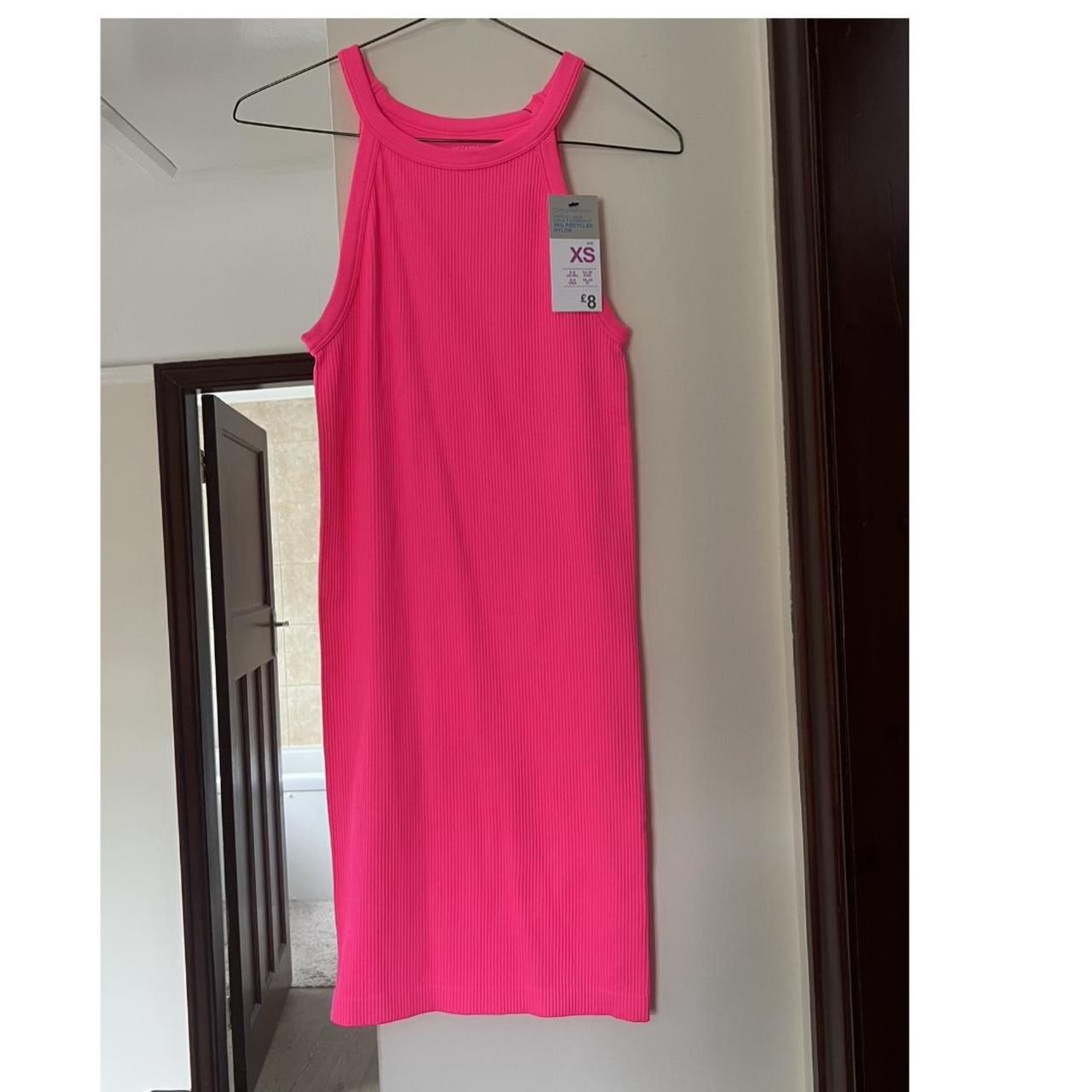 neon pink dress never been worn still got labels... - Depop