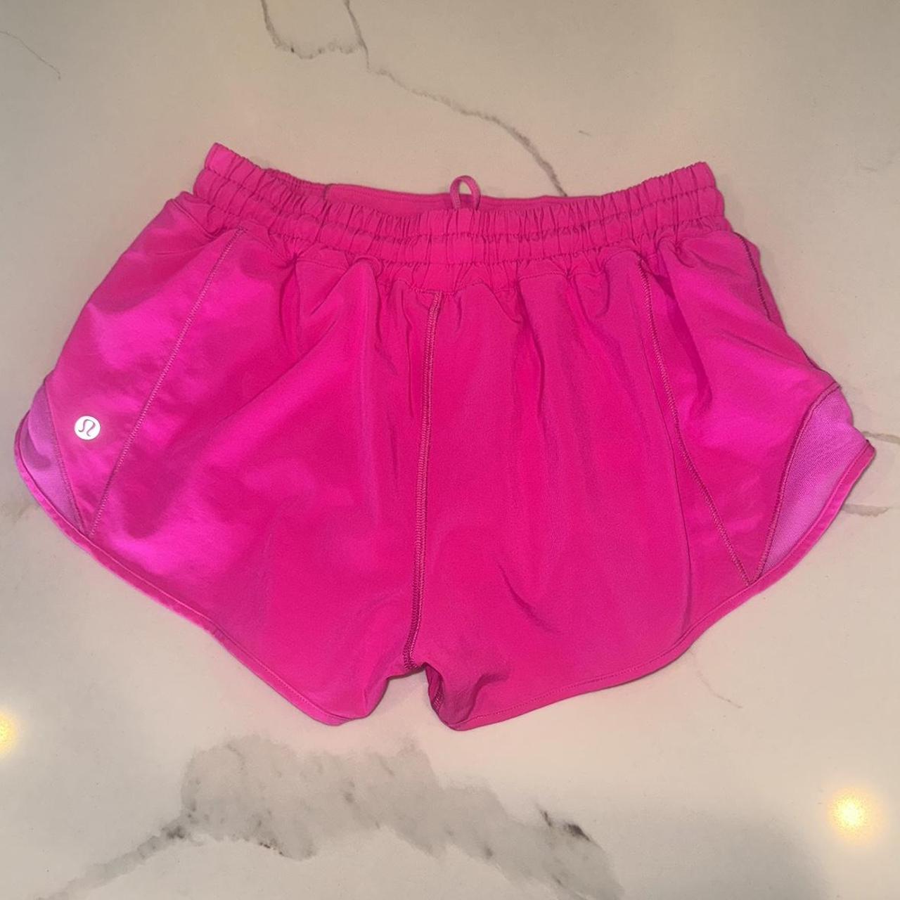 Lululemon Pow Pink Low Rise 2.5in inseam Hotty... - Depop