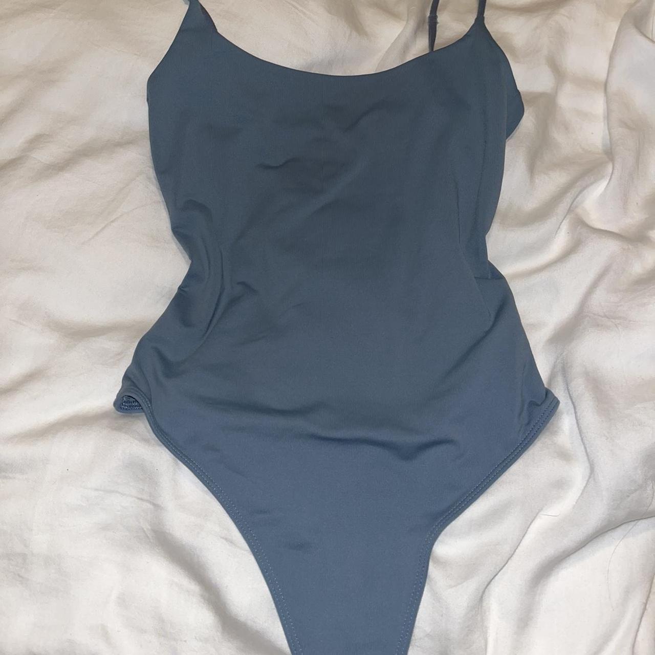 Aritzia babaton bodysuit Slate blue Worn once - Depop