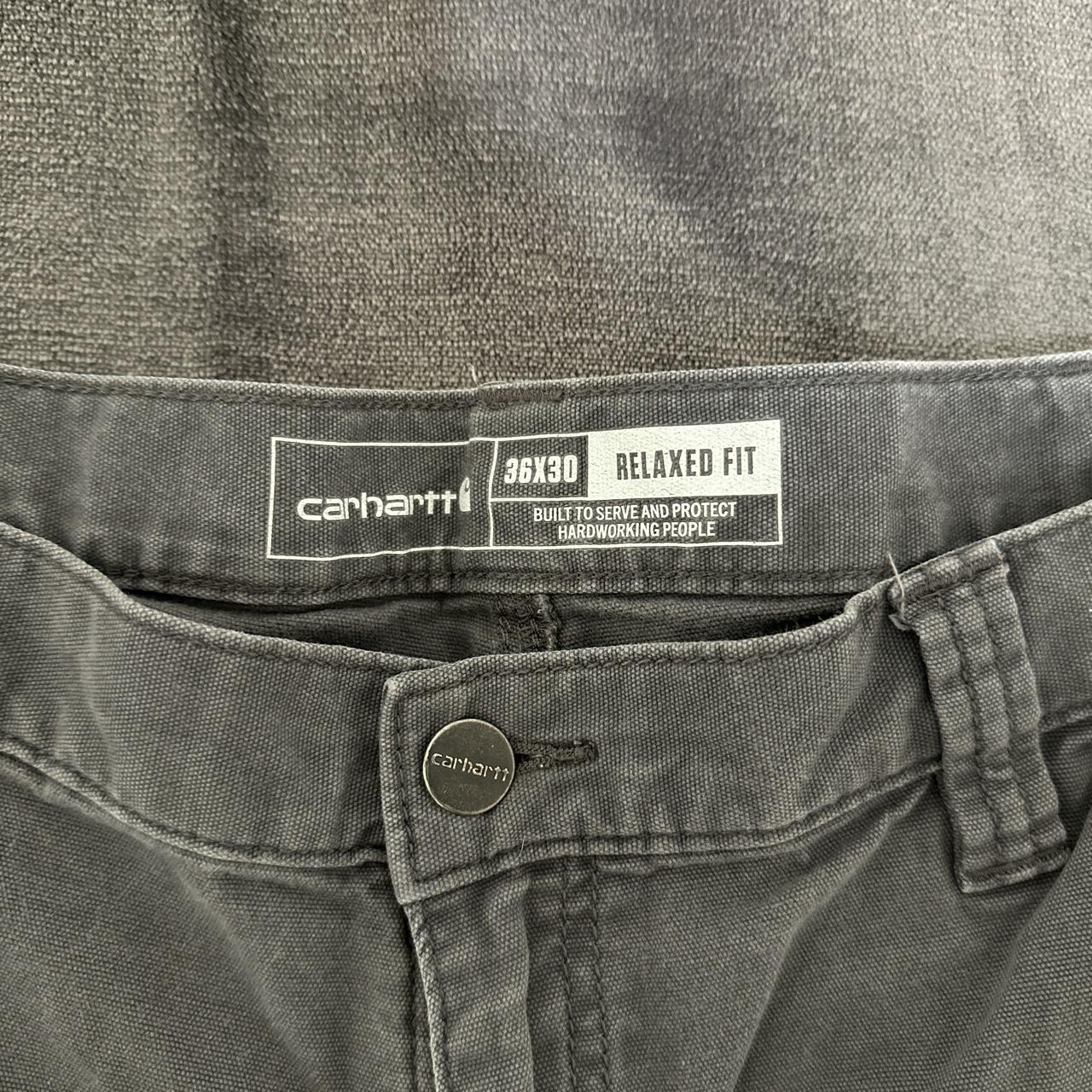 Carhartt Relaxed Fit Grey Cargo Work Utility... - Depop