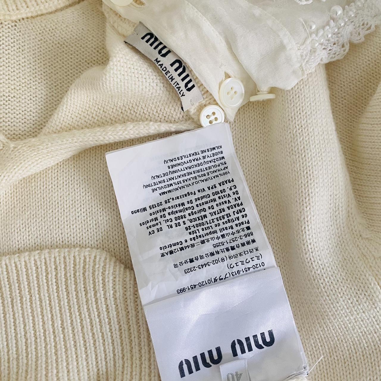 Miu Miu cream short sleeved knit top . 100% Virgin... - Depop