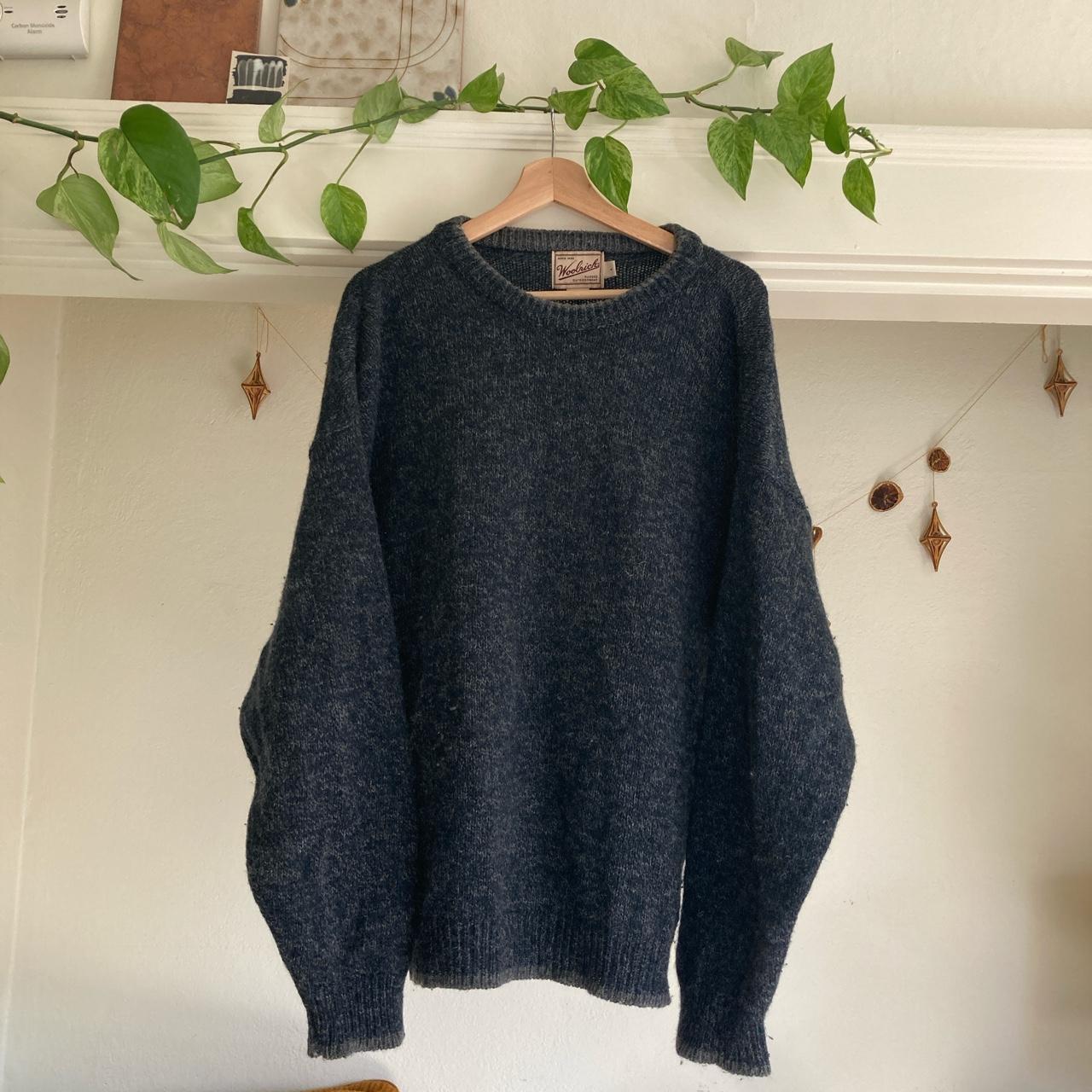 Woolrich Men's Navy and Grey Jumper | Depop