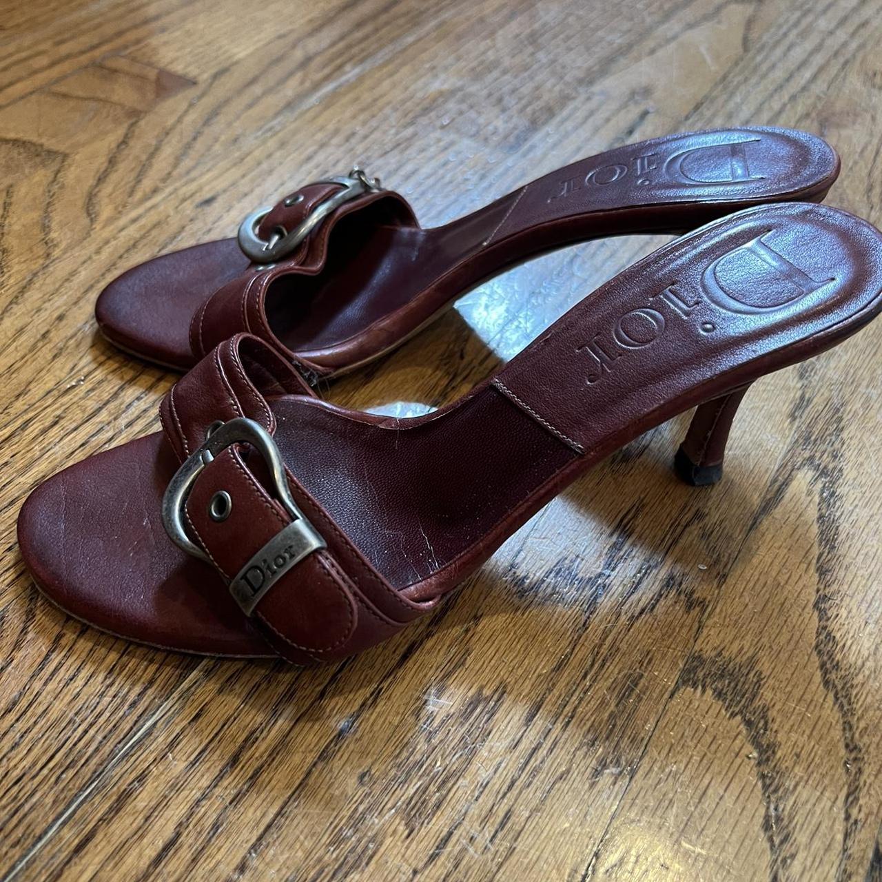 Christian dior burgundy cheap sandals