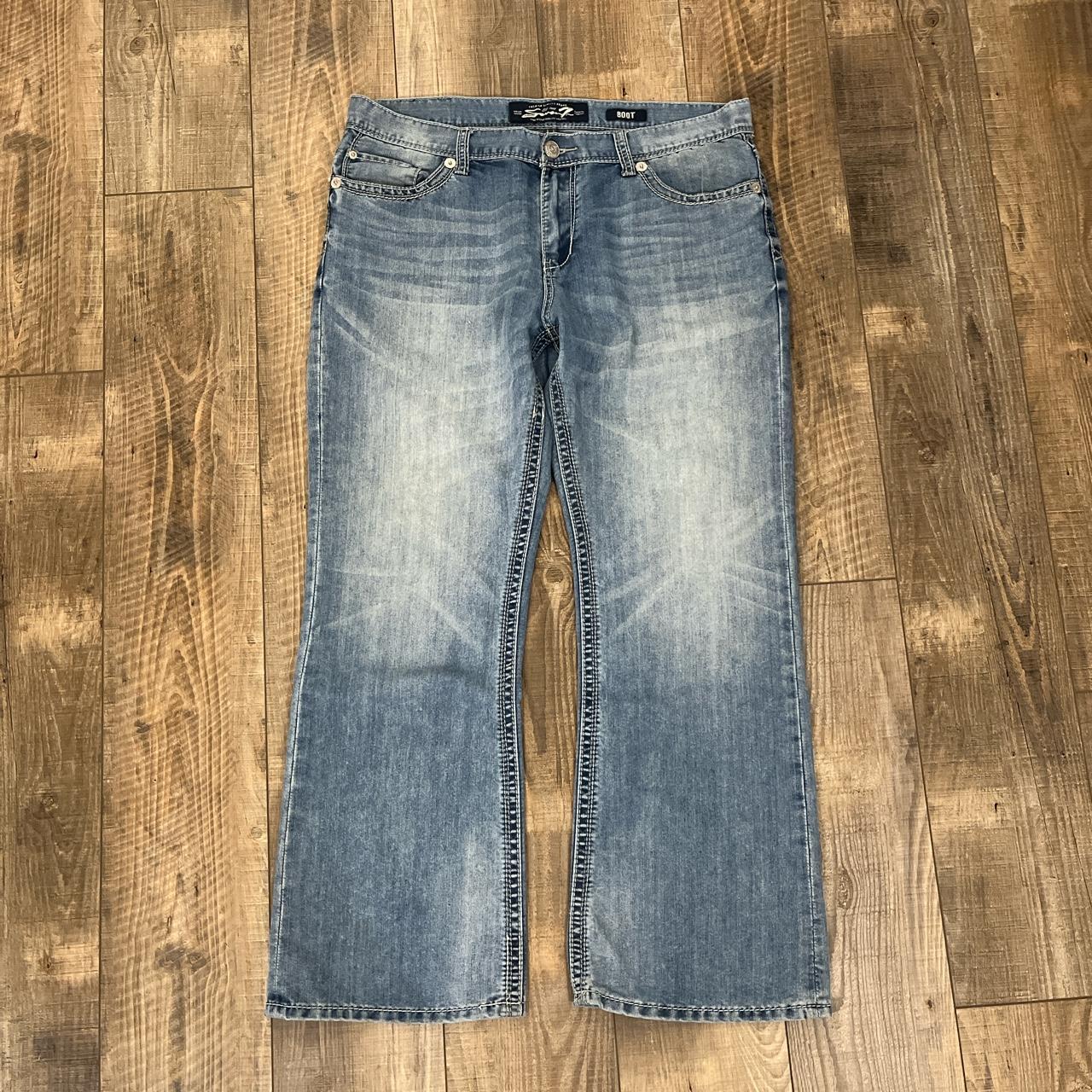 Men's Blue and Grey Jeans | Depop