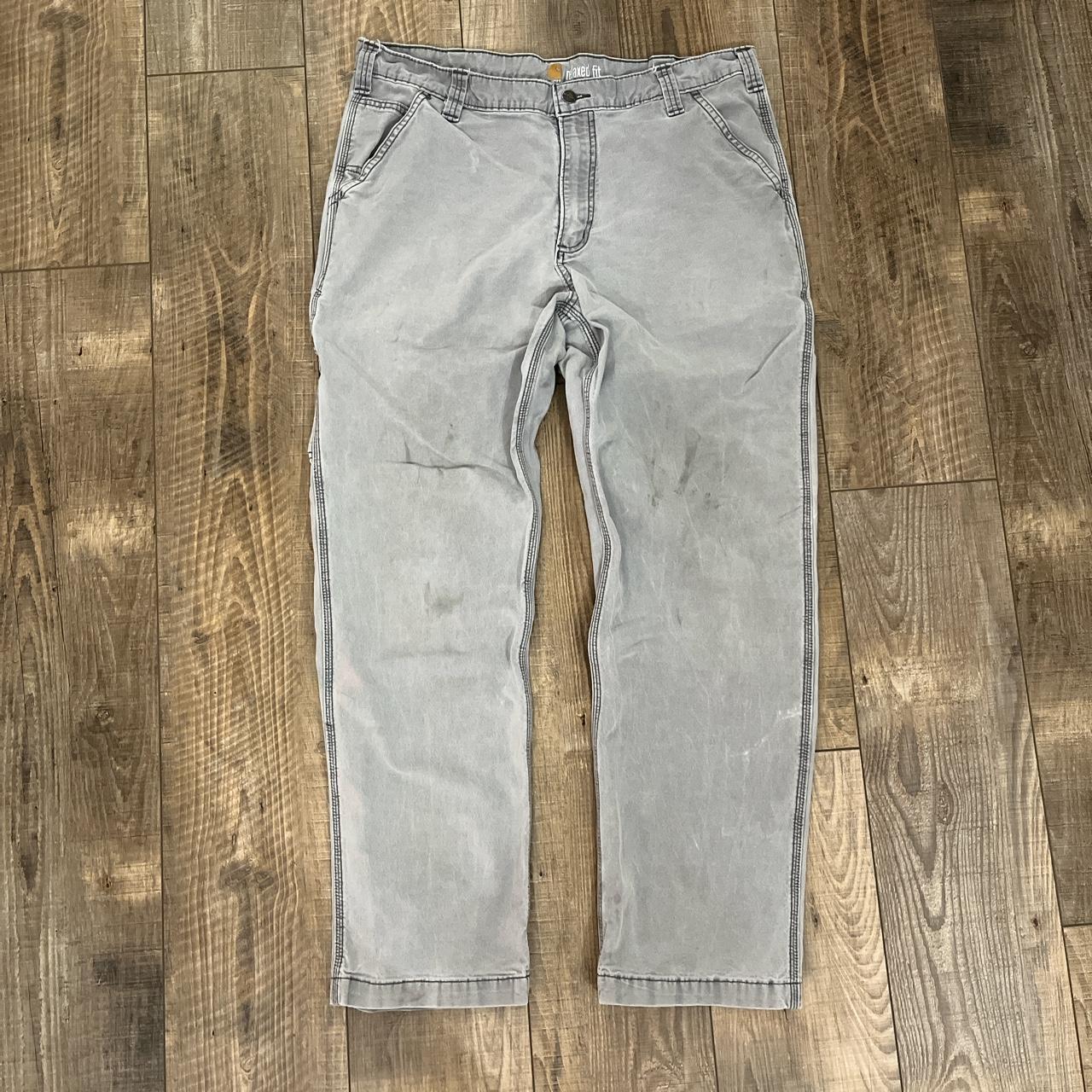 Carhartt Men's Grey and White Trousers | Depop