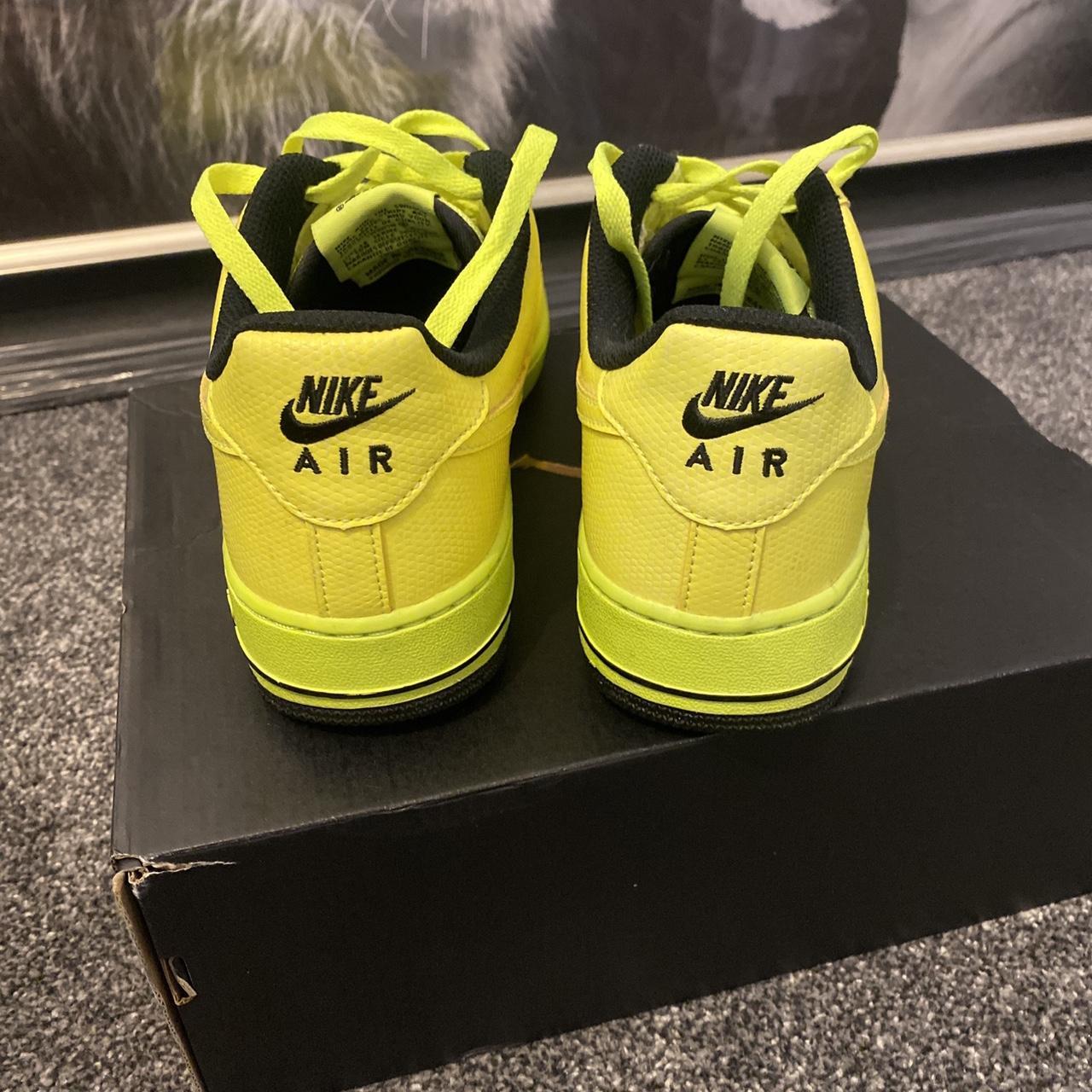 nike air force 1 volt yellow And Black. Size UK6... - Depop