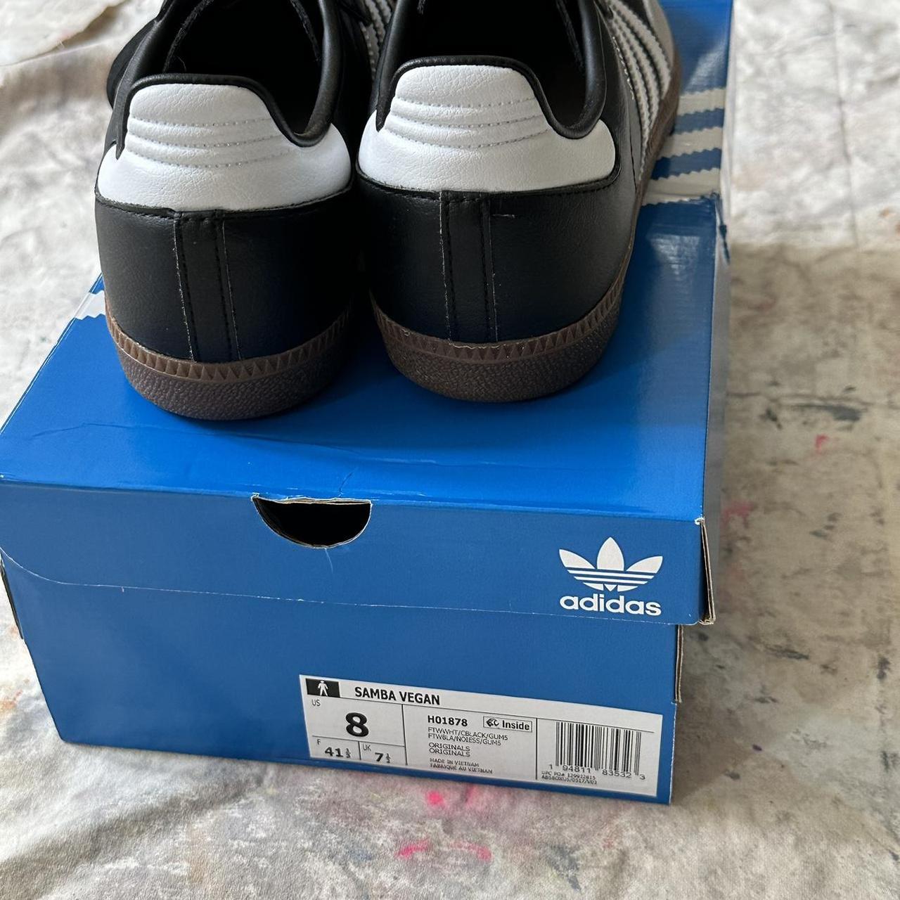 Adidas Samba OG Vegan Shoes in Black White and Gum.... Depop