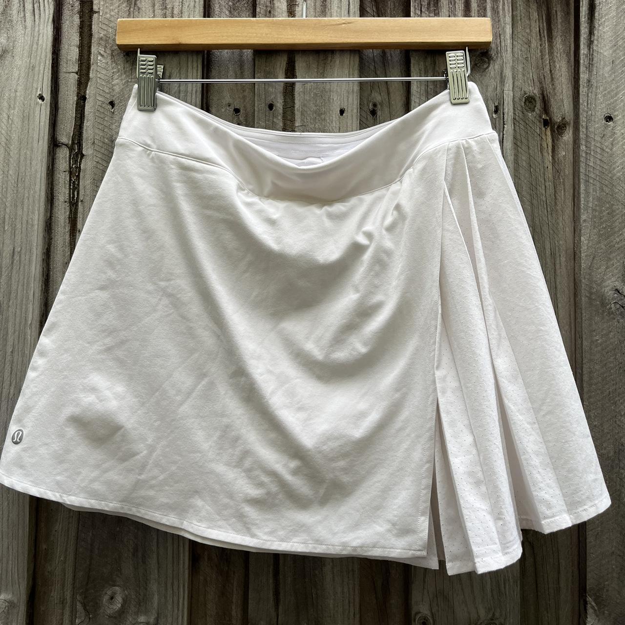 Lululemon Athletica Asymmetrical White Tennis Skirt... - Depop