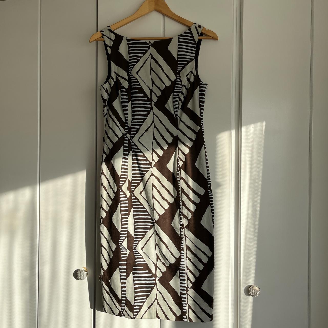 Brown & grey Coast dress. Side zip. Fully lined. 96%... - Depop