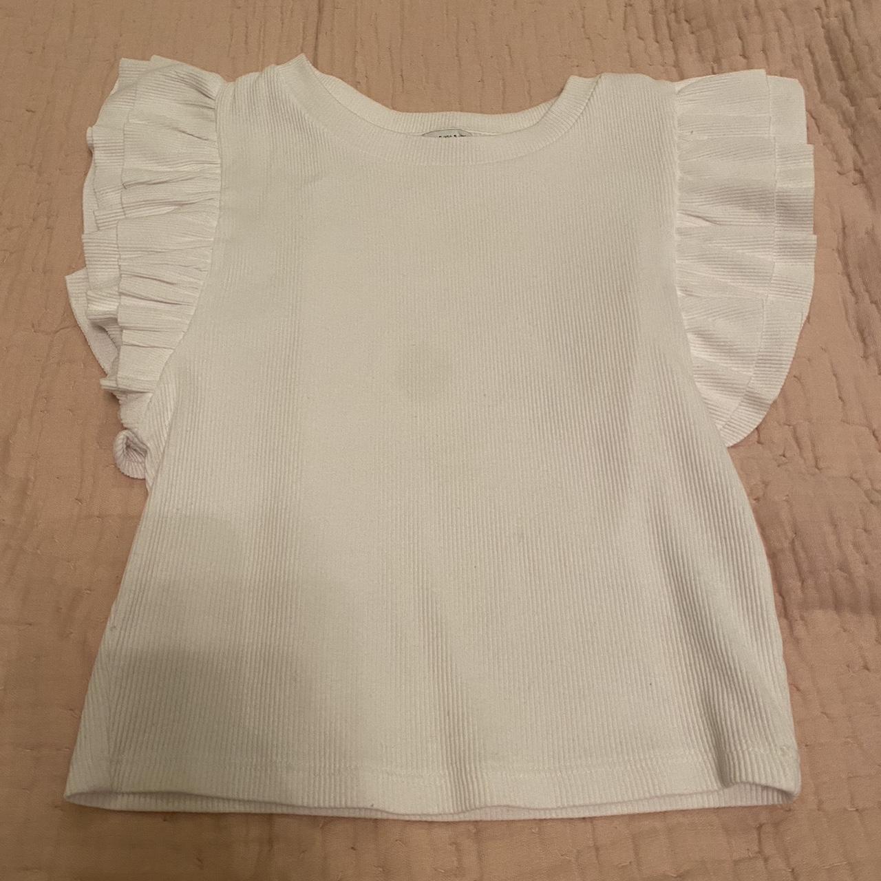 Zara ruffle top White Size Small Depop