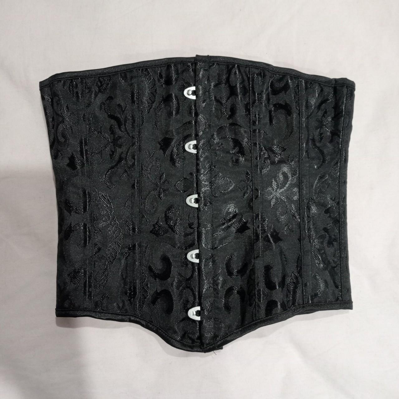 Gothic Underbust Corset Embroidered lace up... - Depop
