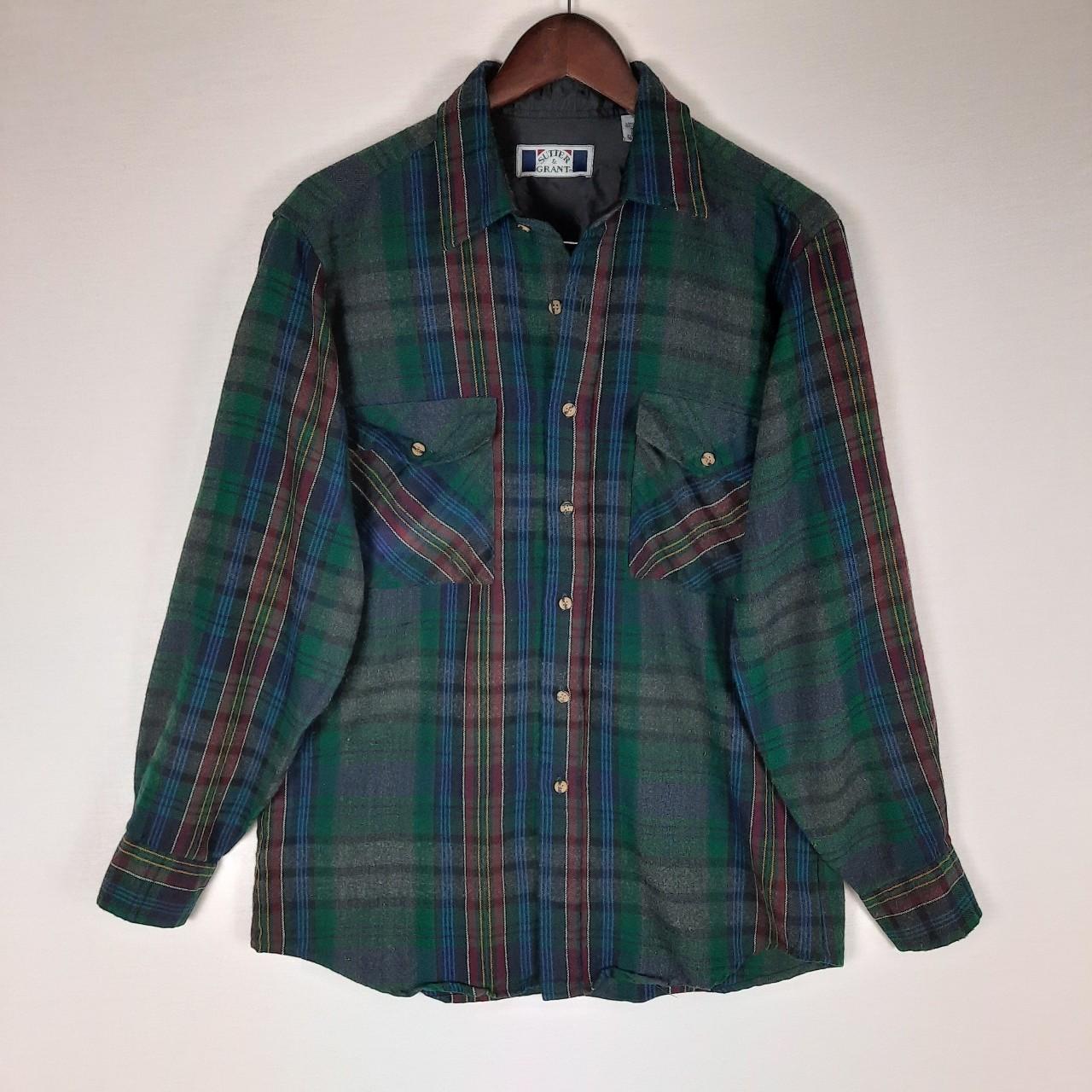 Vintage Sutter & Grant Acrylic Flannel Shirt Men's... - Depop