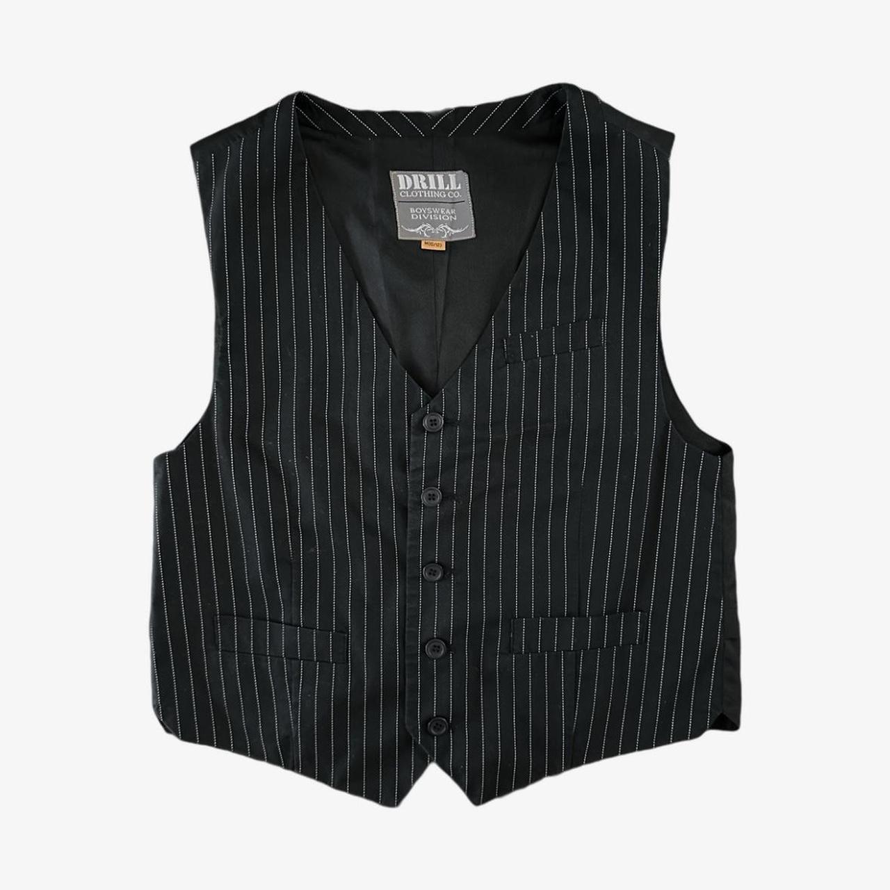 Black pinstripe vest Details: Black vest in... - Depop