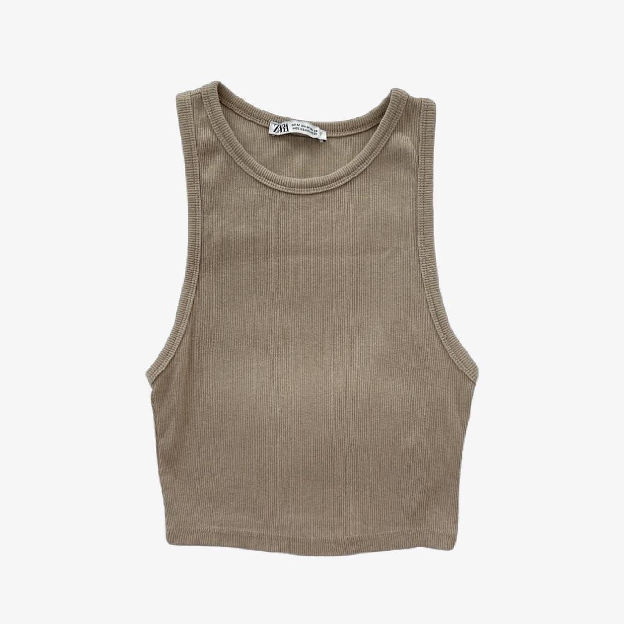 Beige cropped tank top from Zara Details: the color... - Depop