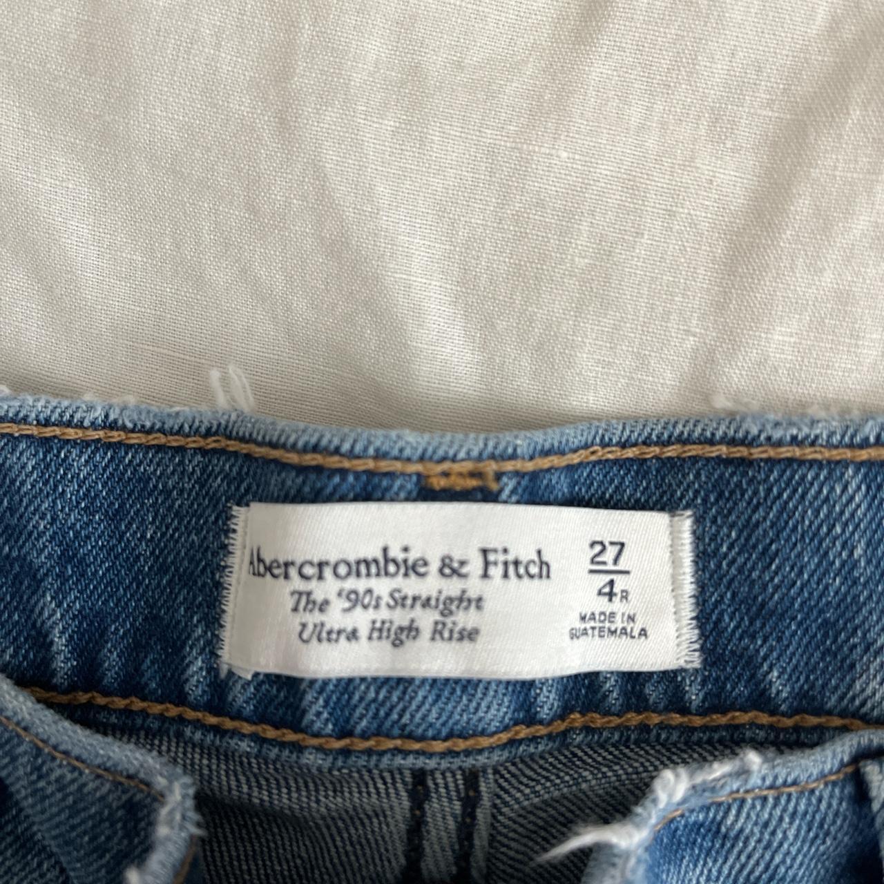 abercrombie ultra high rise straight leg jeans size... - Depop