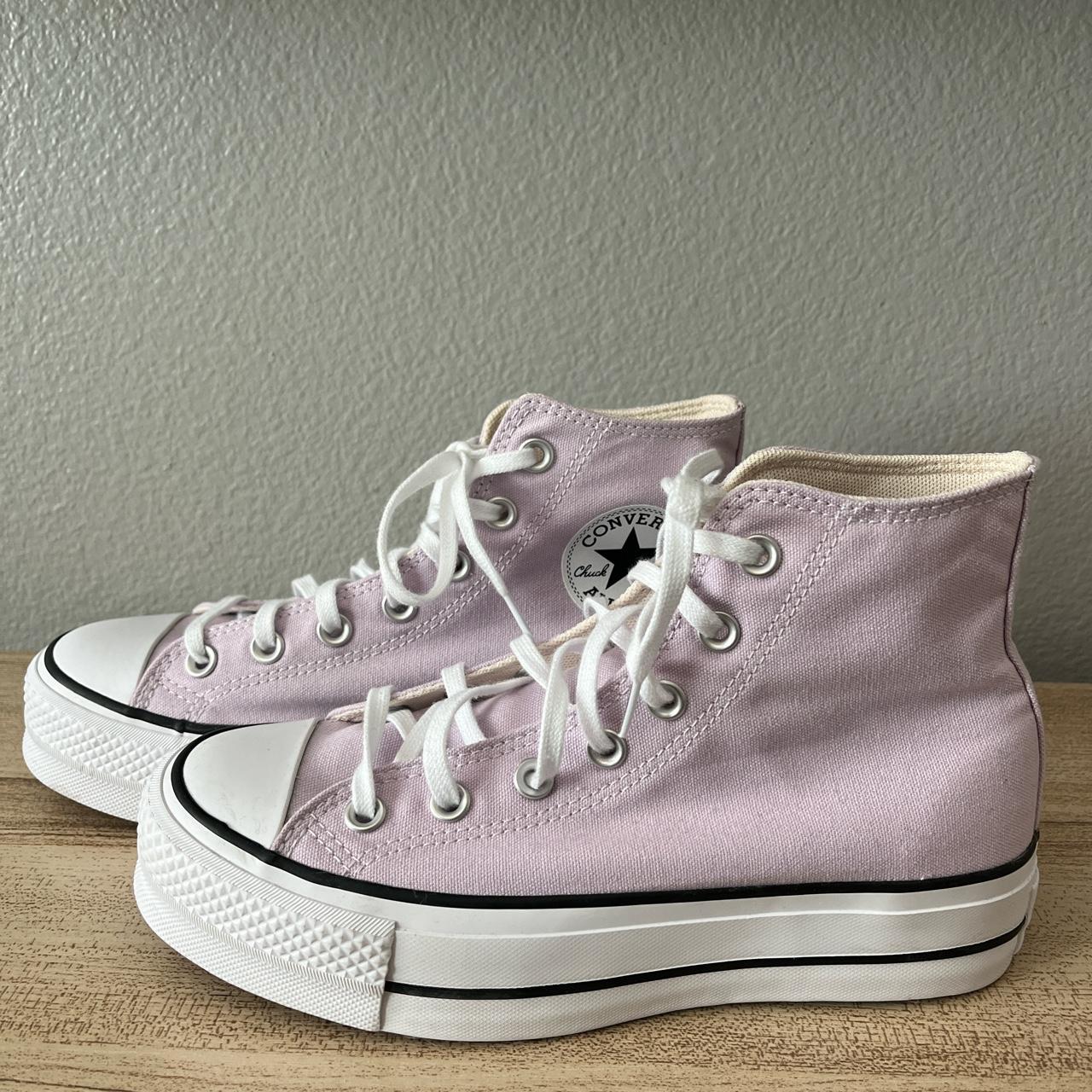 Converse Women's Pink and Purple Trainers | Depop