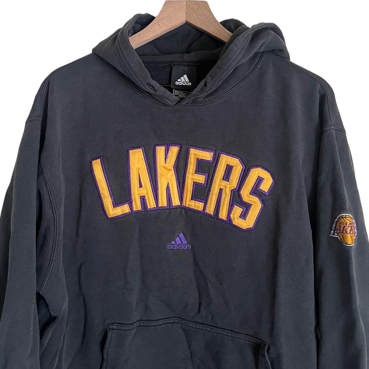 Los Angeles Lakers Adidas Center Logo Hoodie In - Depop