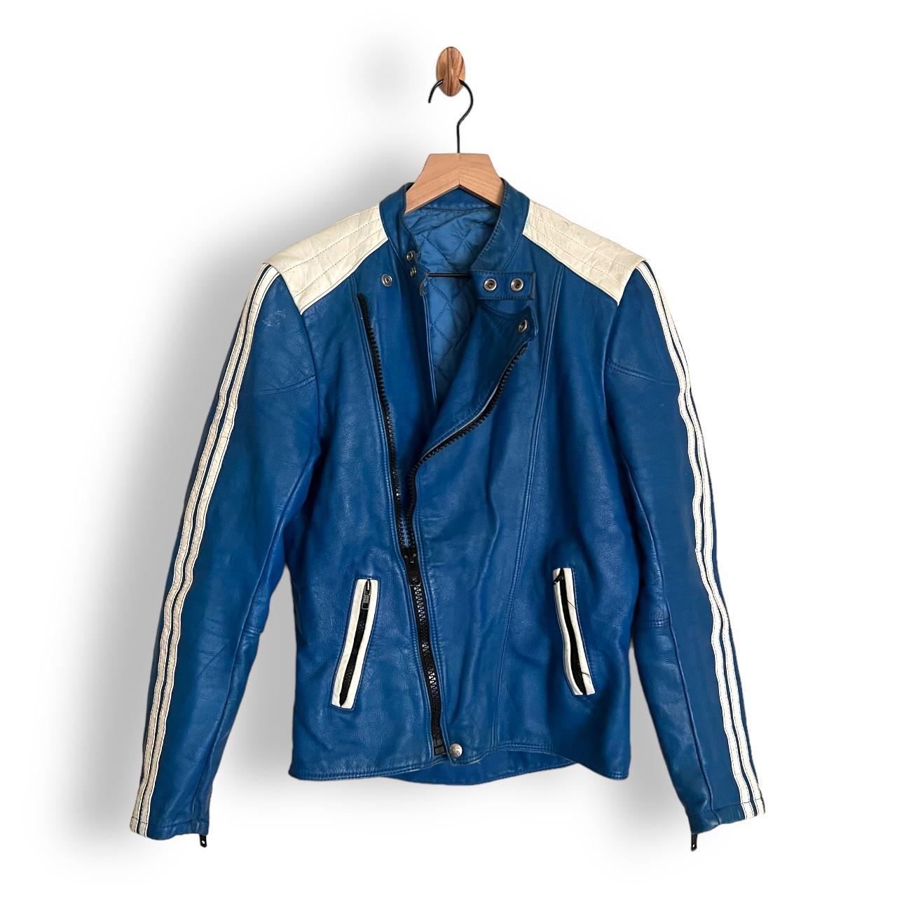 Vintage Unisex Size S Biker Jacket Blue (s)