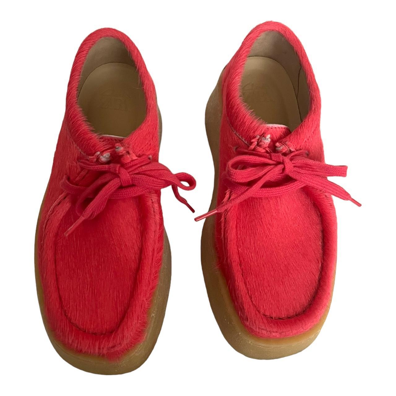 Clarks x Zara Pink Pony Hair platform Wallabees | Depop