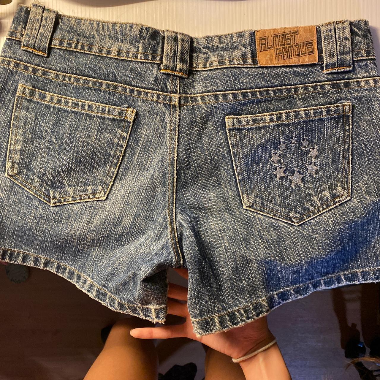Vintage jean shorts with cute star design on the... - Depop