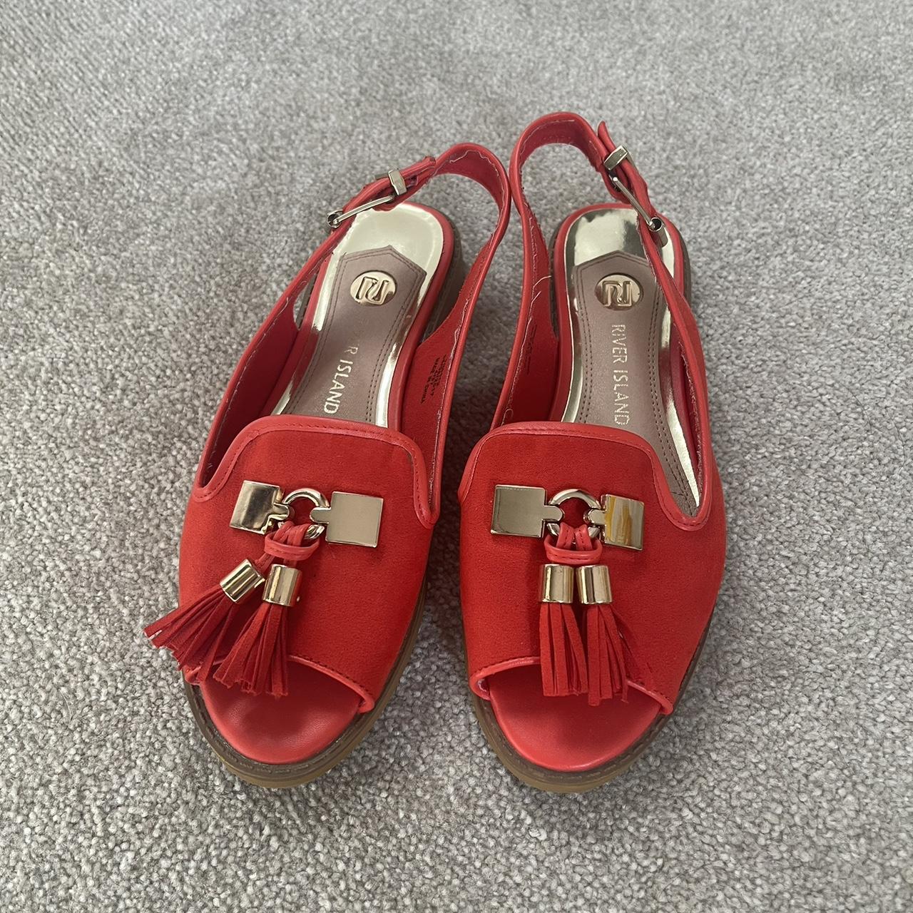RIVER ISLAND Red summer sandals 🌹 Size... - Depop