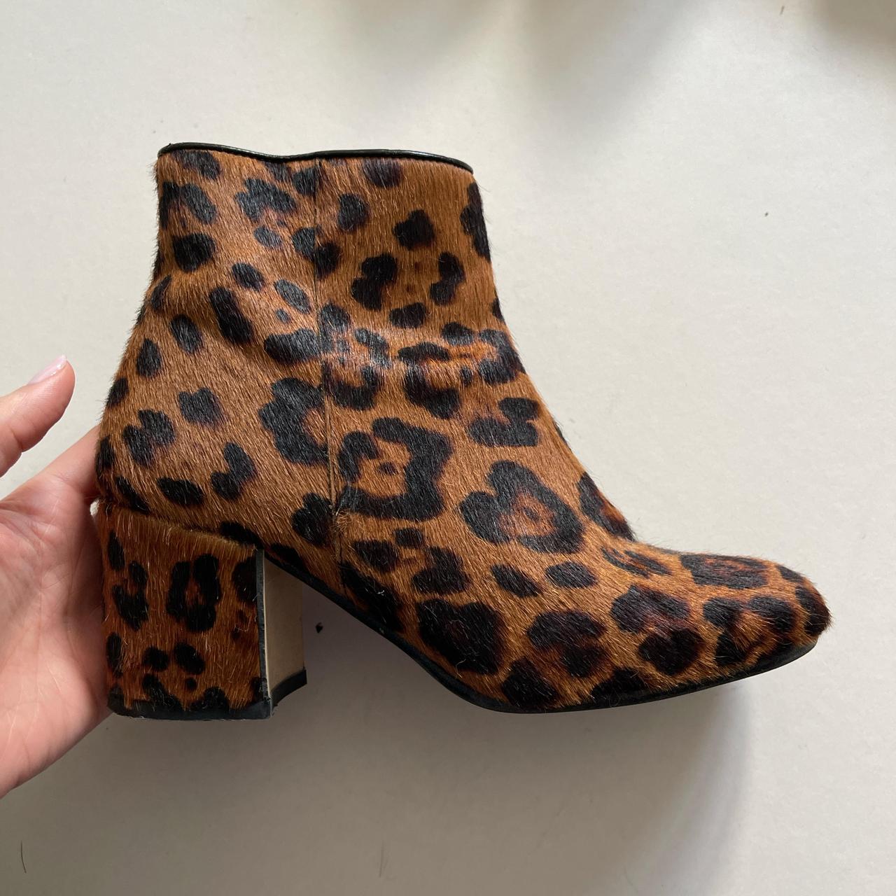 Leather animal print ankle boots zara best sale