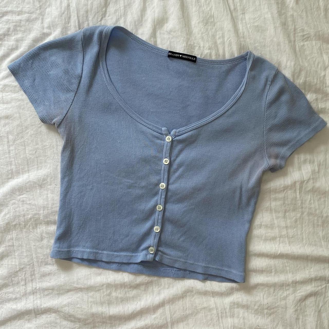 blue brandy melville button up 💞 one size has a... Depop