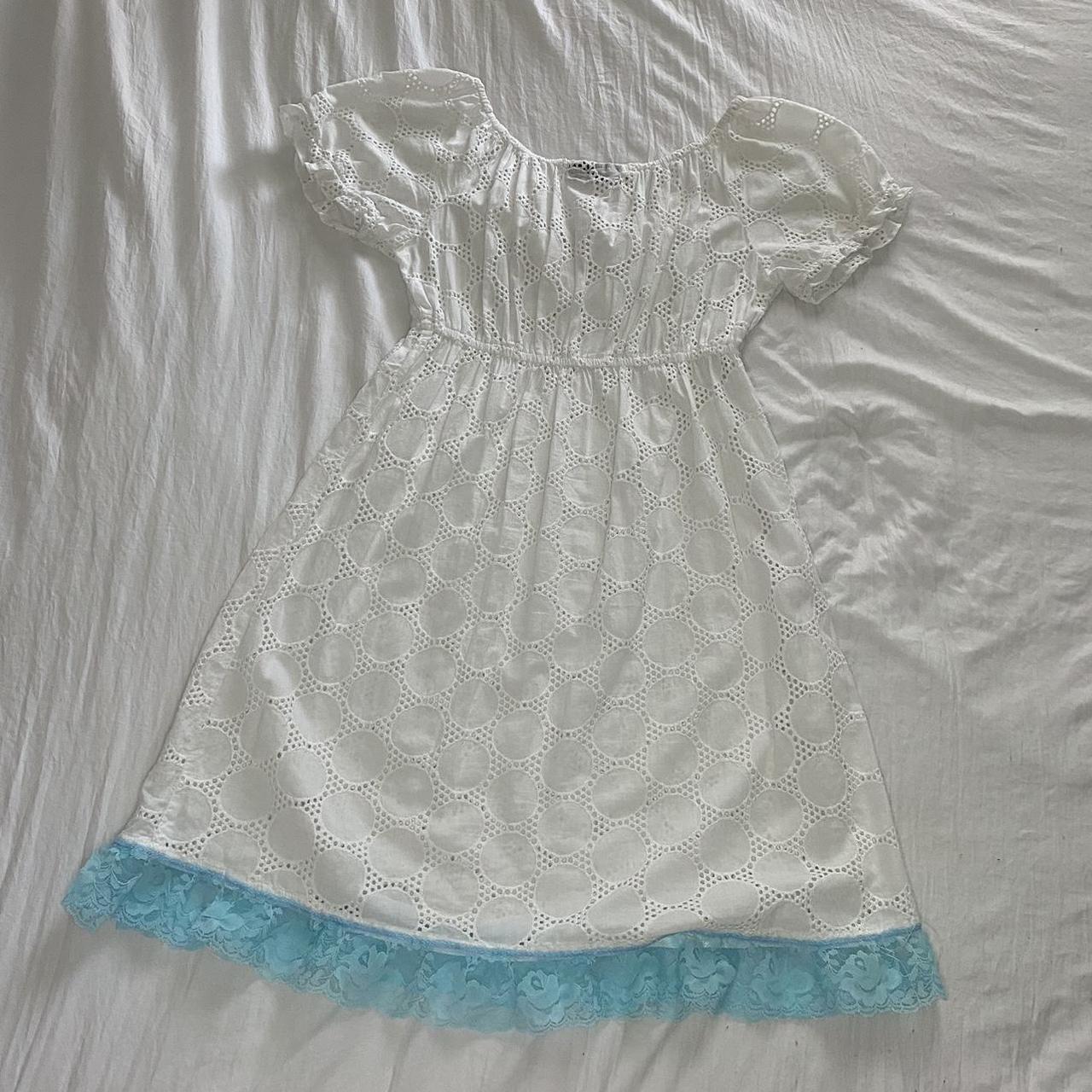 La Blanca Women's White and Blue Dress (2)