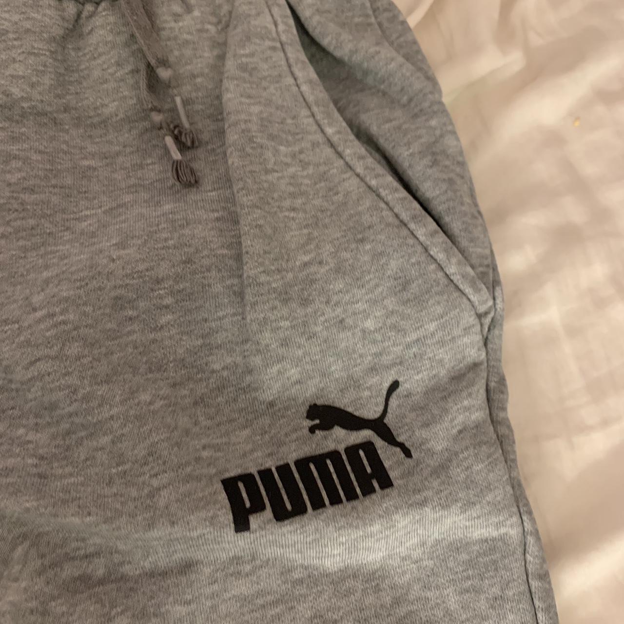 Grey puma joggers (would fit best on an xs/s) - Depop