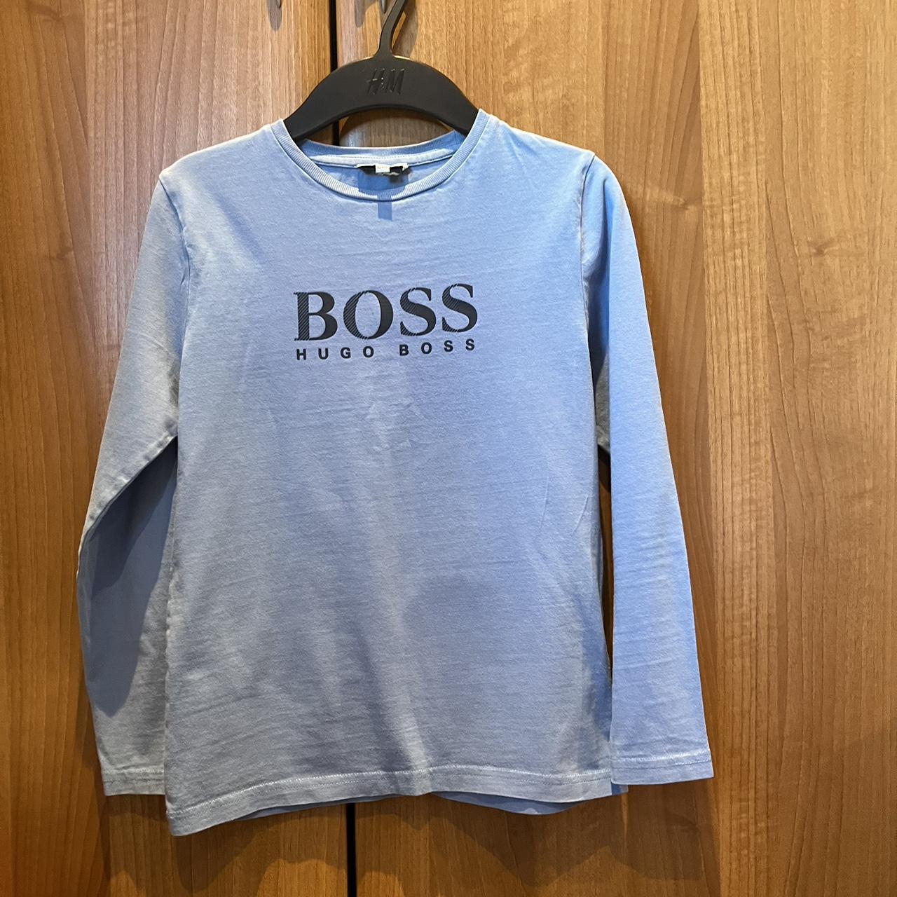 boys baby blue hugo boss long sleeve shirt in age 10... Depop