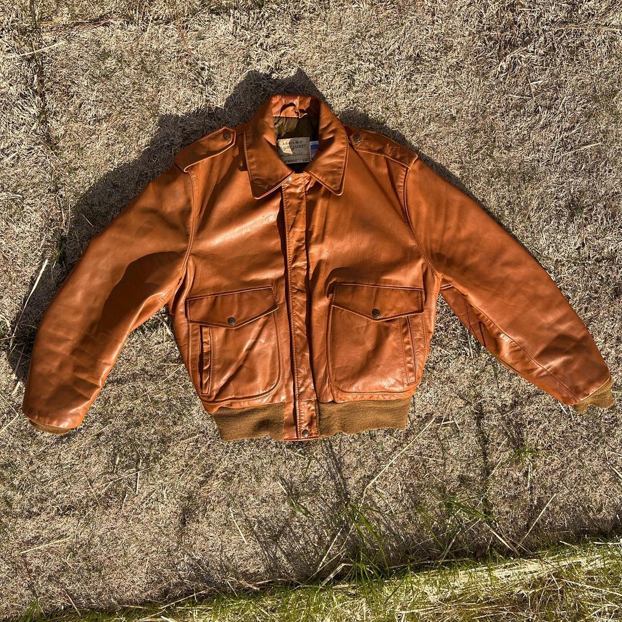 Schott Men's Brown and Orange Jacket (2)