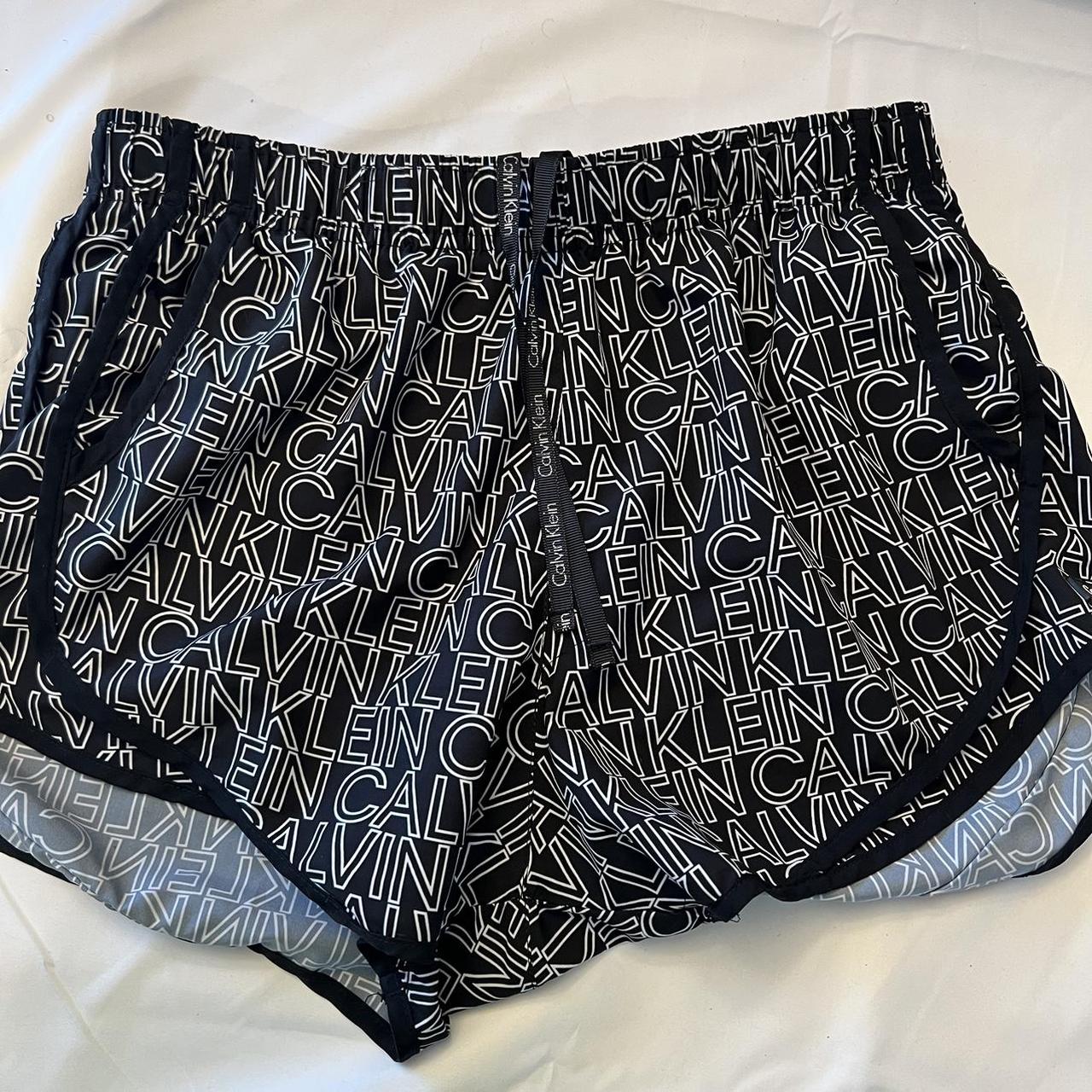 Calvin Klein Women's Black and White Shorts Depop