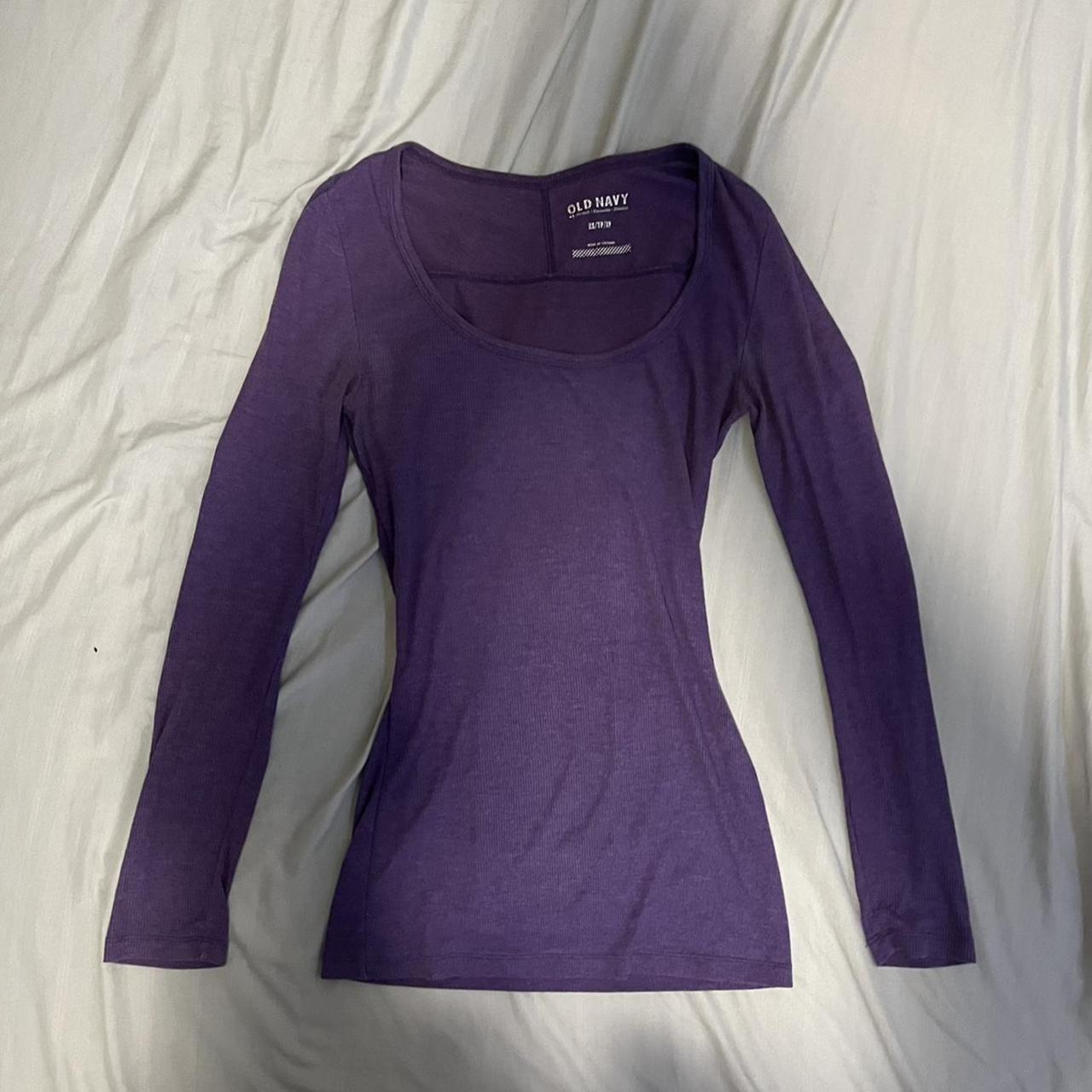 y2k early 2000s purple old navy round neck long... - Depop