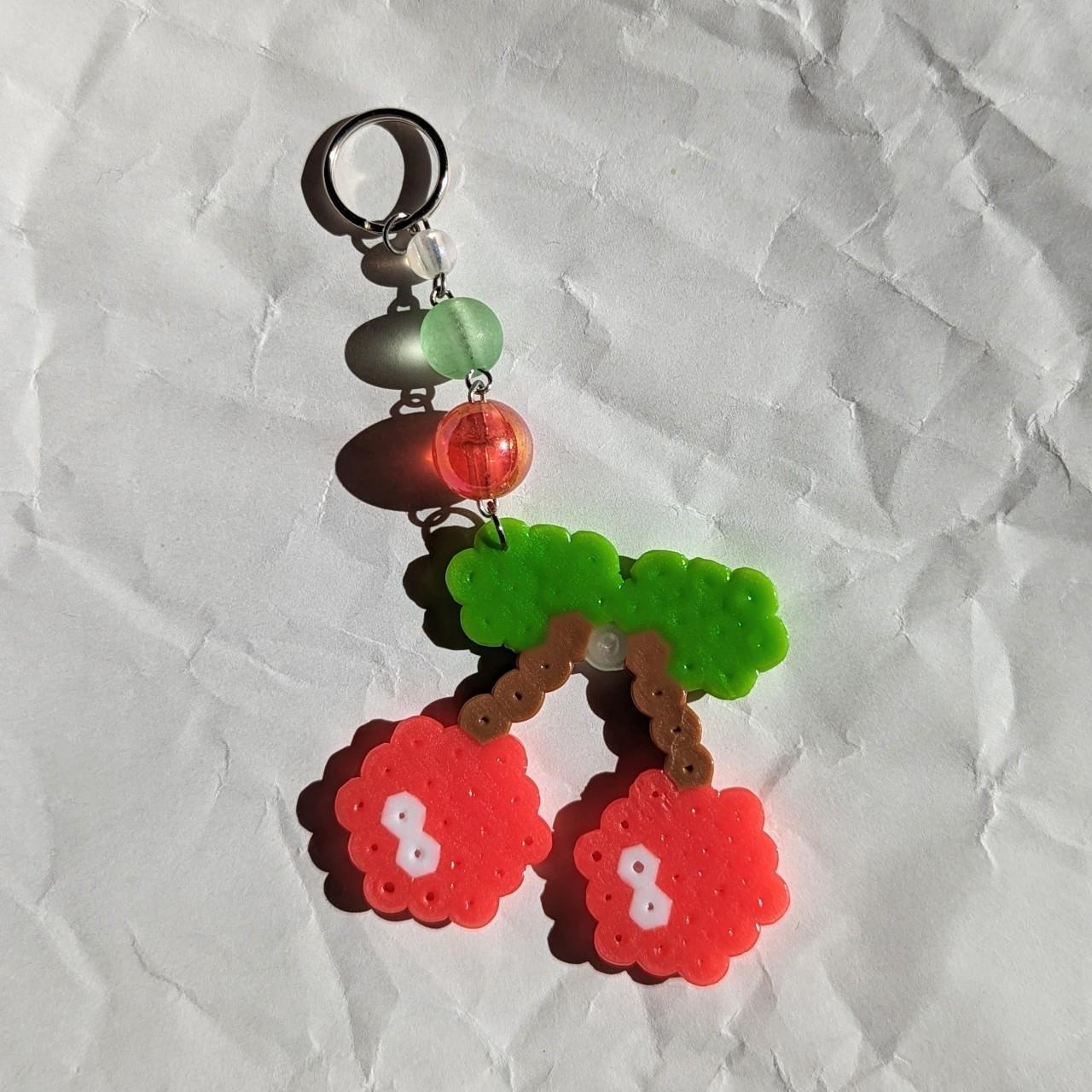 🍒❣️cherry bomb keychain❣️🍒, -handmade perler