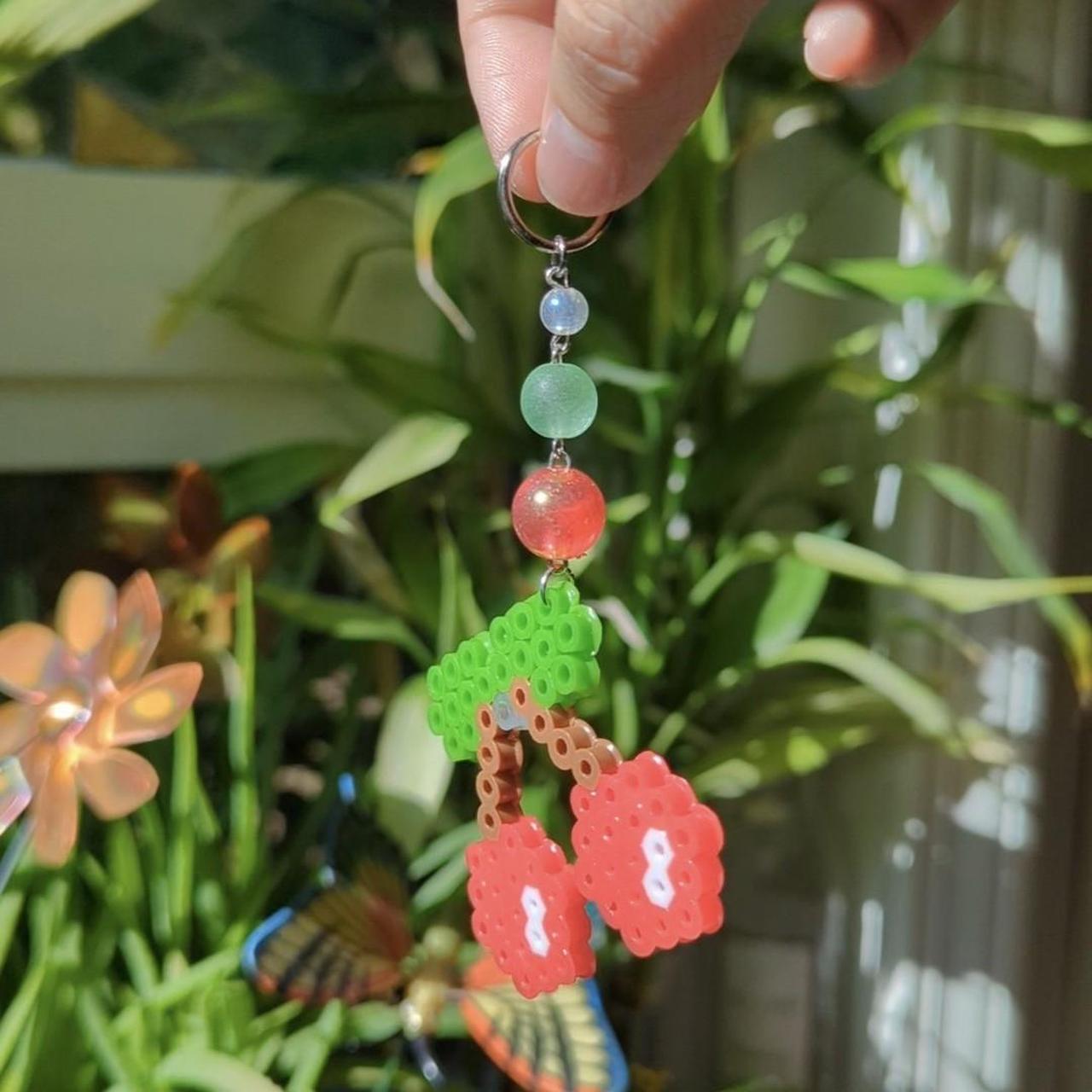 🍒❣️cherry bomb keychain❣️🍒 -handmade perler Depop