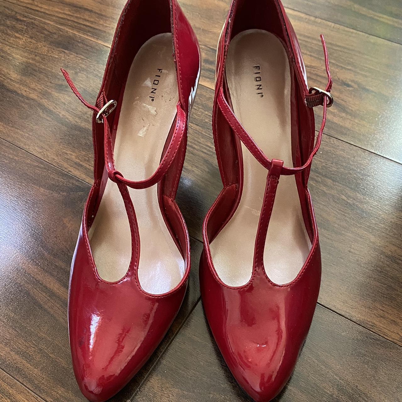 super cute red heels labeled an 11 but fit kinda... - Depop