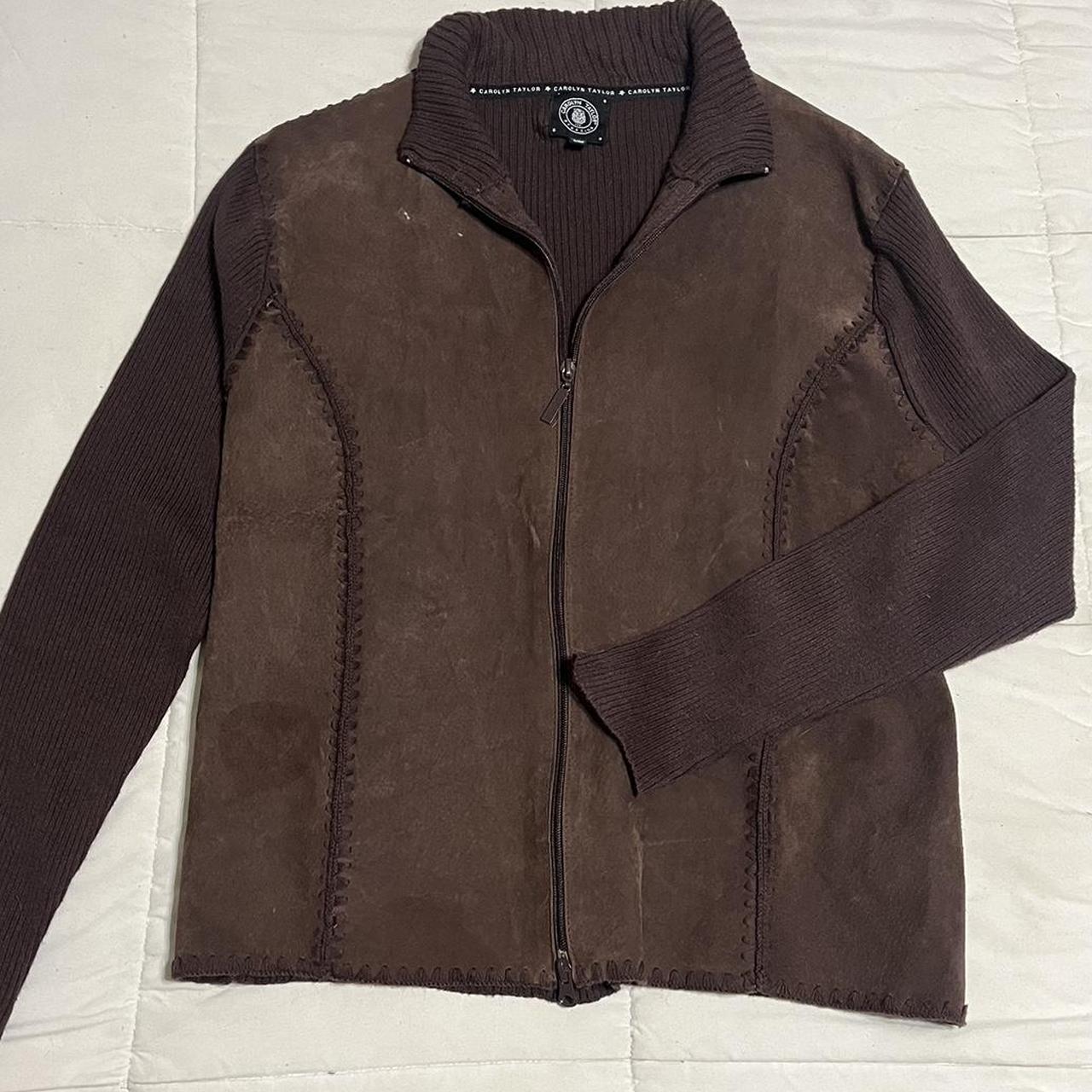 Ribbed jacket with a suede front. There are some... - Depop