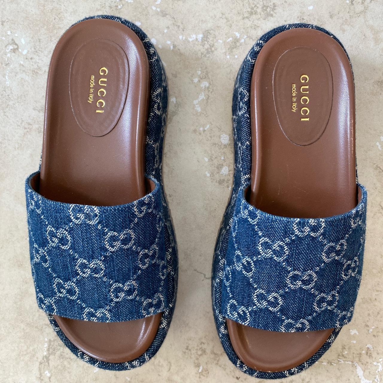 Gucci discount denim slides