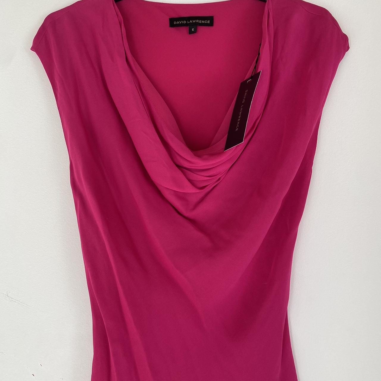 David Lawrence flattering pink top with cowl... - Depop