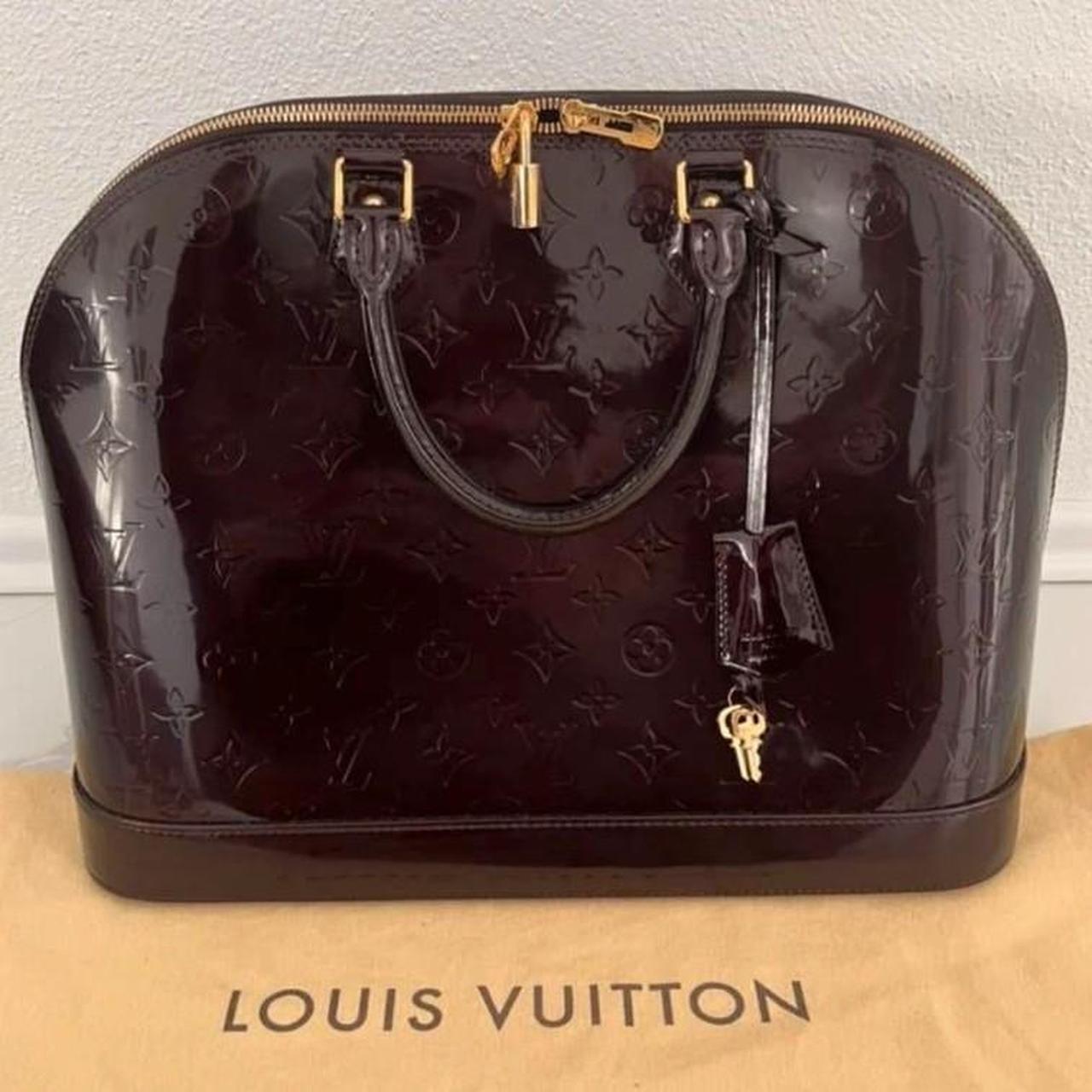 Louis Vuitton Alma Gm Vernis Gris Gray Silver - Depop