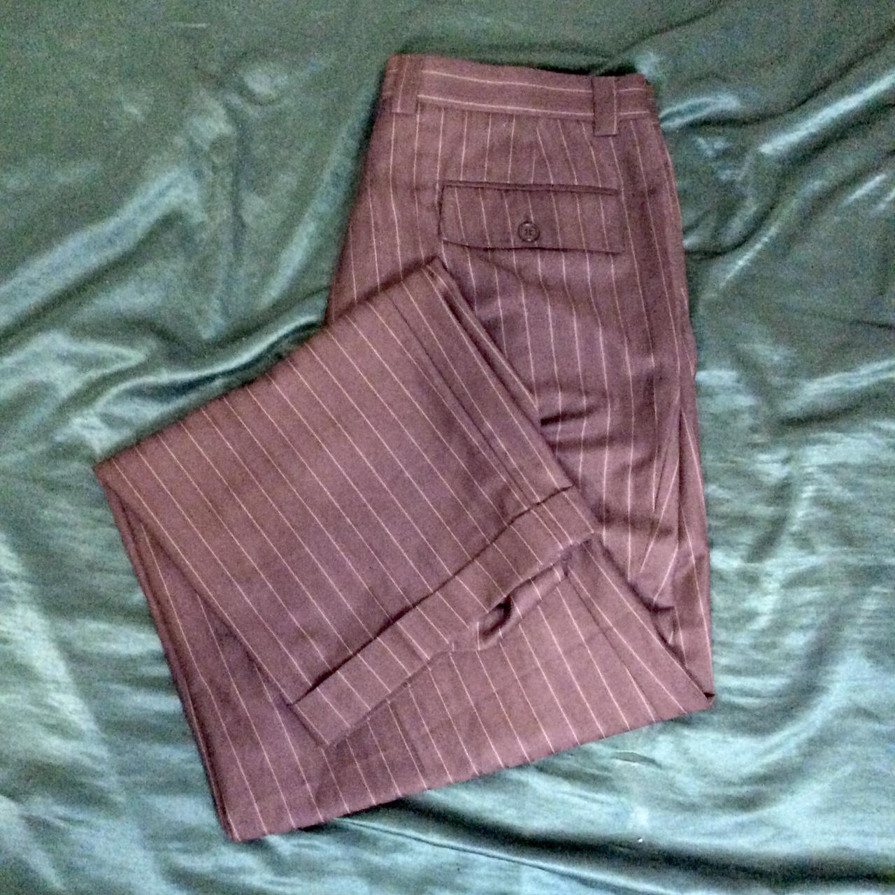 pinstripe pants brown